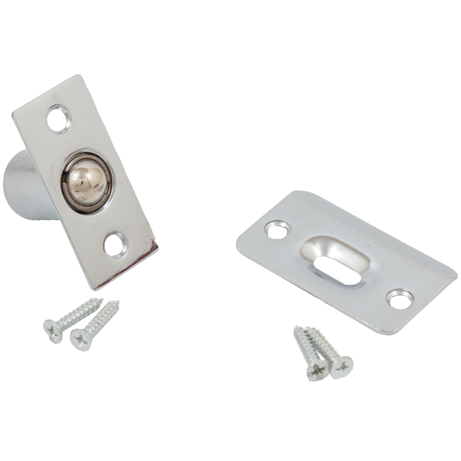 Stone Harbor Hardware Square Corner Single Adjust Ball Catch, Polished Chrome