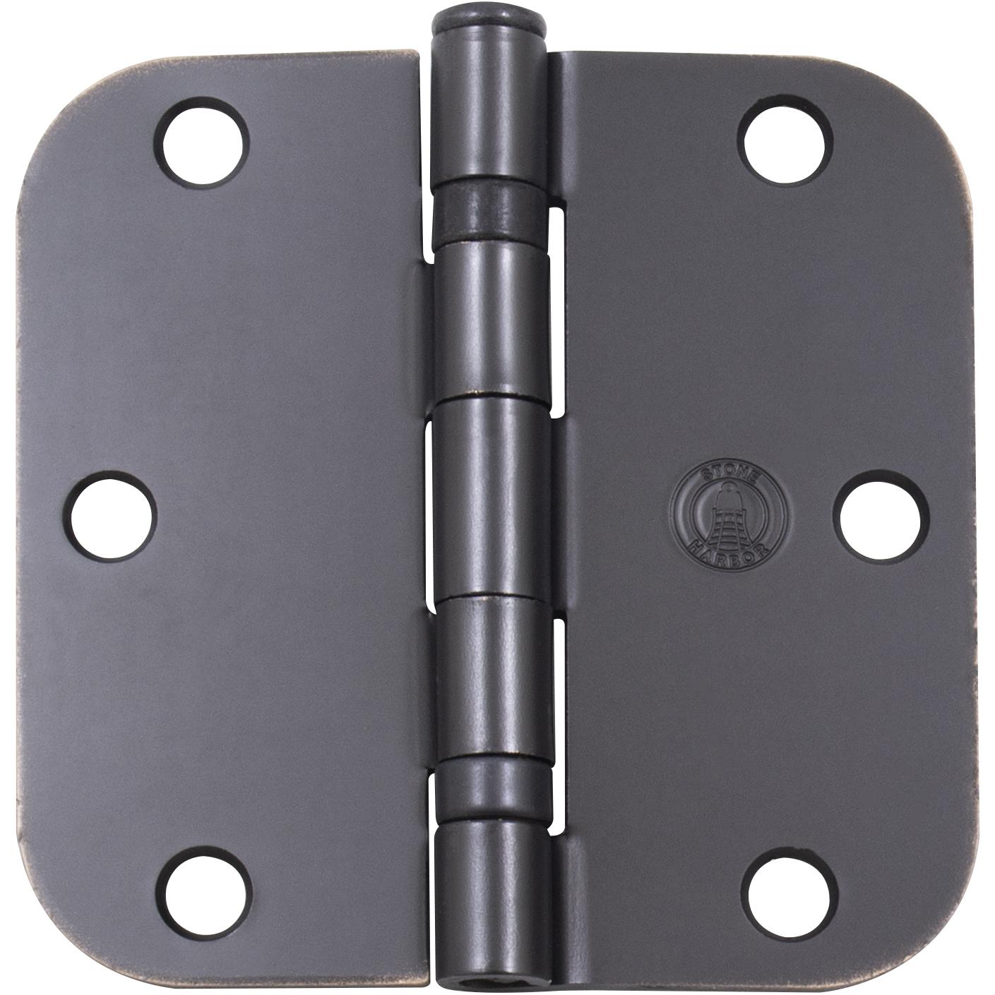 Stone Harbor Hardware 3-1/2" Ball-Bearing Door Hinges, 5/8" Radius Corner, Vintage Bronze, 2-Pack