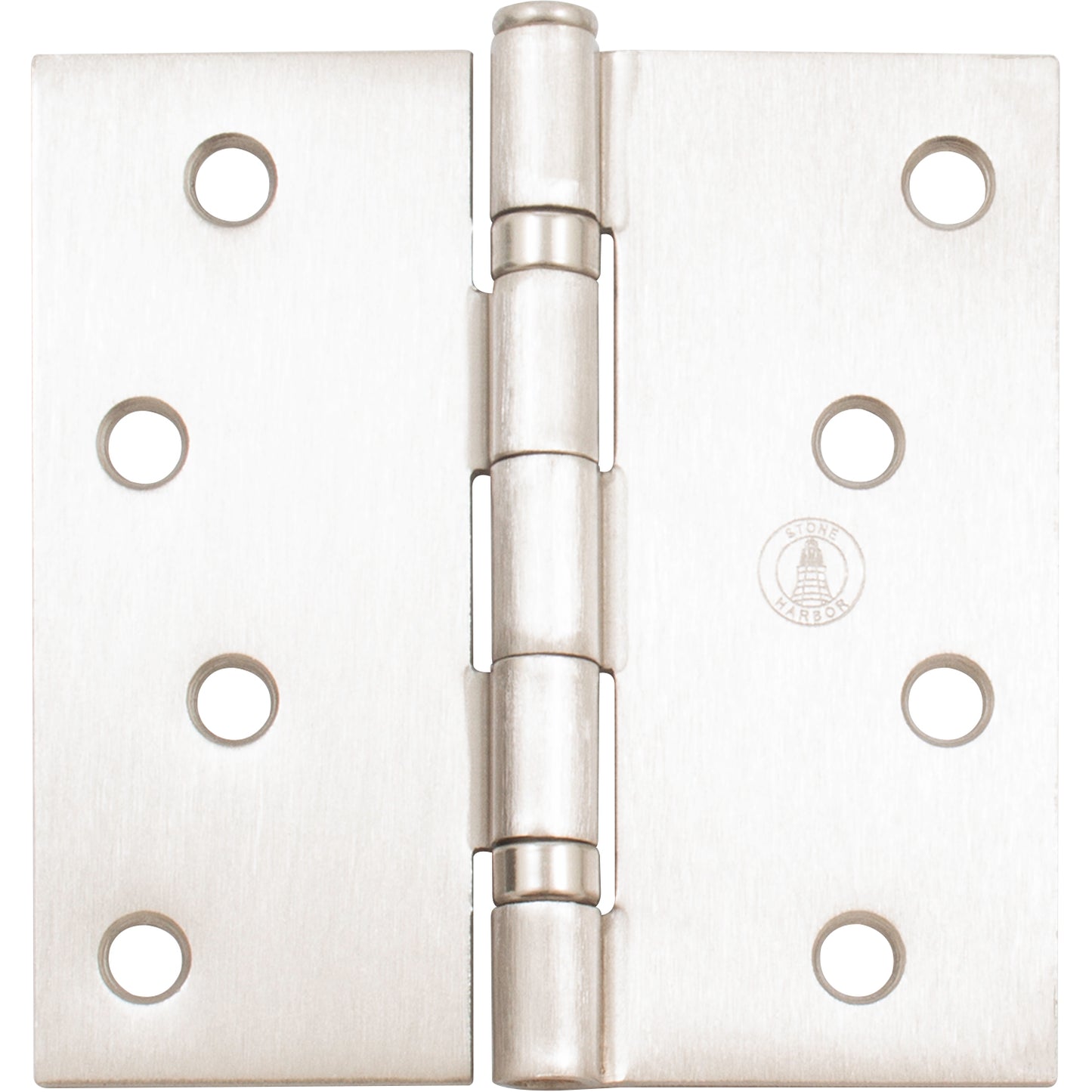 Stone Harbor Hardware 4" Ball-Bearing Door Hinges, Square Corner, Satin Nickel, 3-Pack