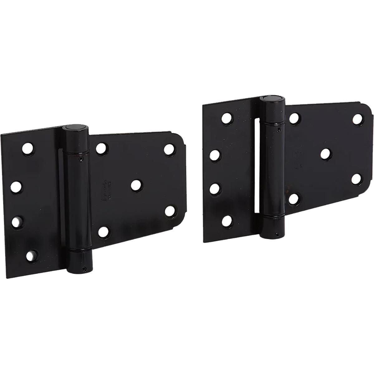 National Hardware - N342-592 V279, 3-1/2" Extra Heavy Auto-Close Gate Hinges Set in Black
