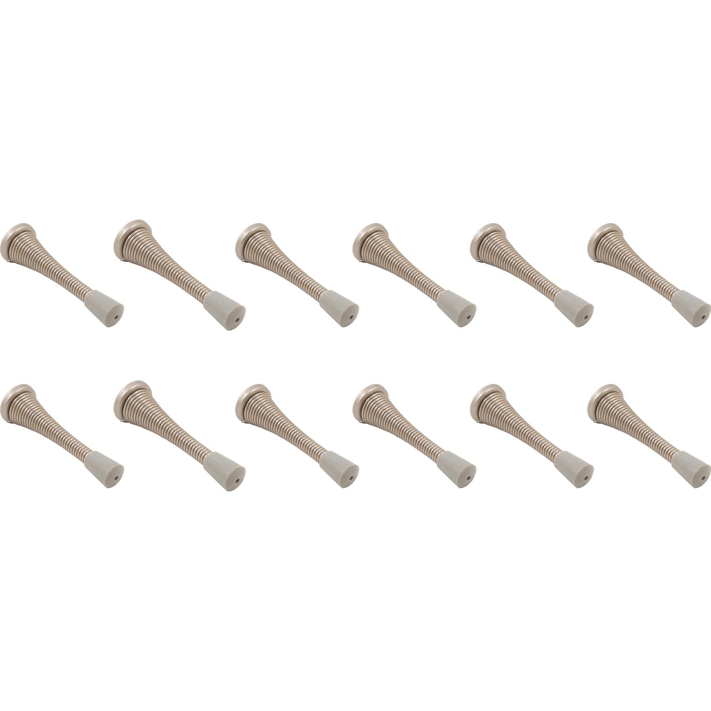 Stone Harbor Hardware Heavy-Duty Spring Door Stop, 3 Inches, 12-Pack, Satin Nickel