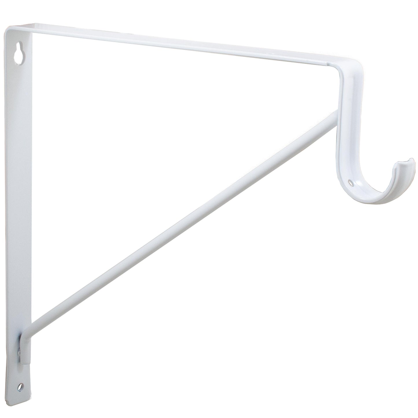 Stone Harbor Hardware Round Bar Shelf and Pole Bracket, Powder Coated, 3" Drop, White