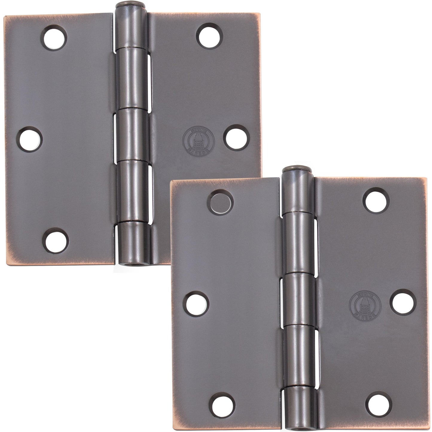 Stone Harbor Hardware 3-1/2" Door Hinges, Square Corner, Vintage Bronze, 2-Pack