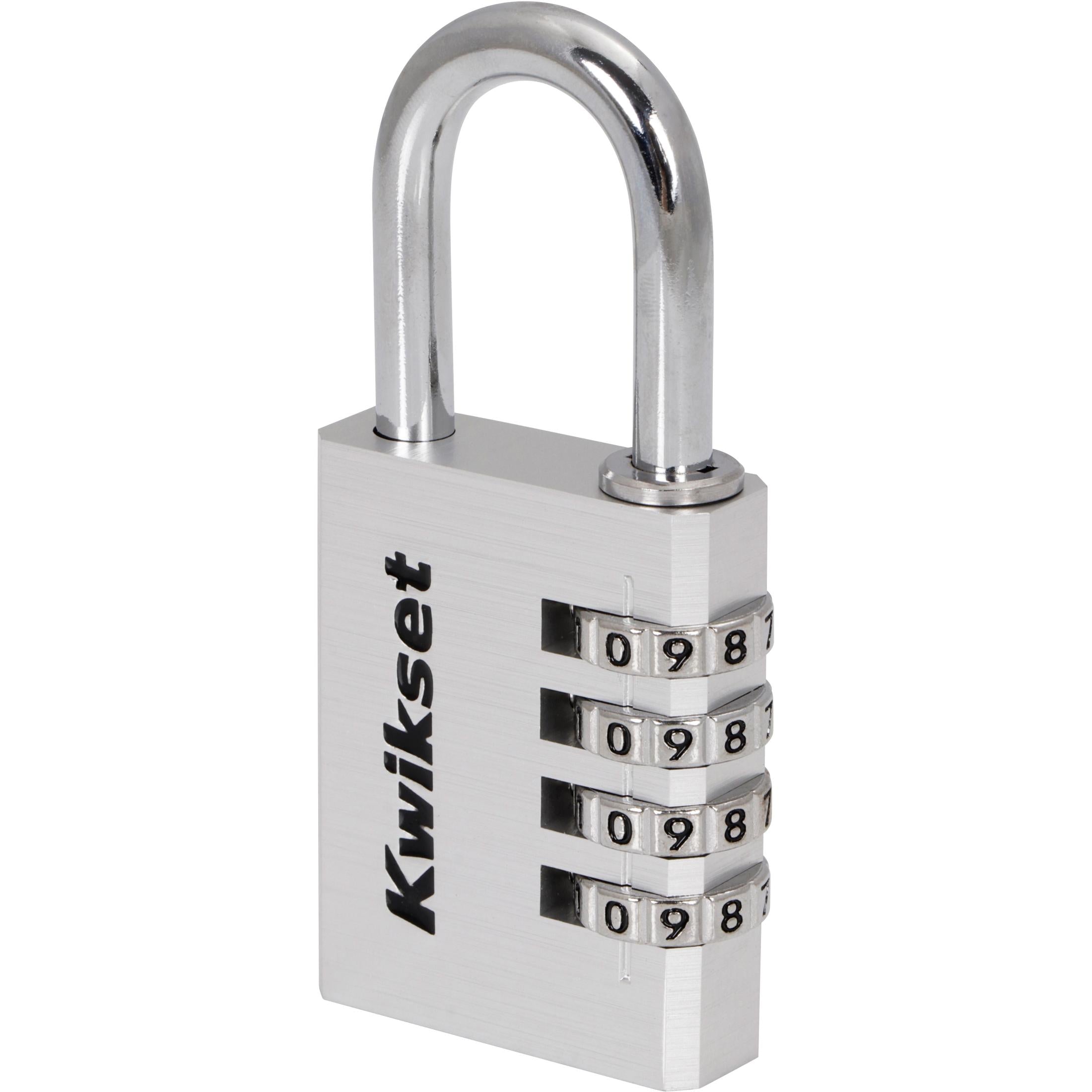 Kwikset 1-1/2" Aluminum Combination Padlock with 1-3/16" Shackle, Silver