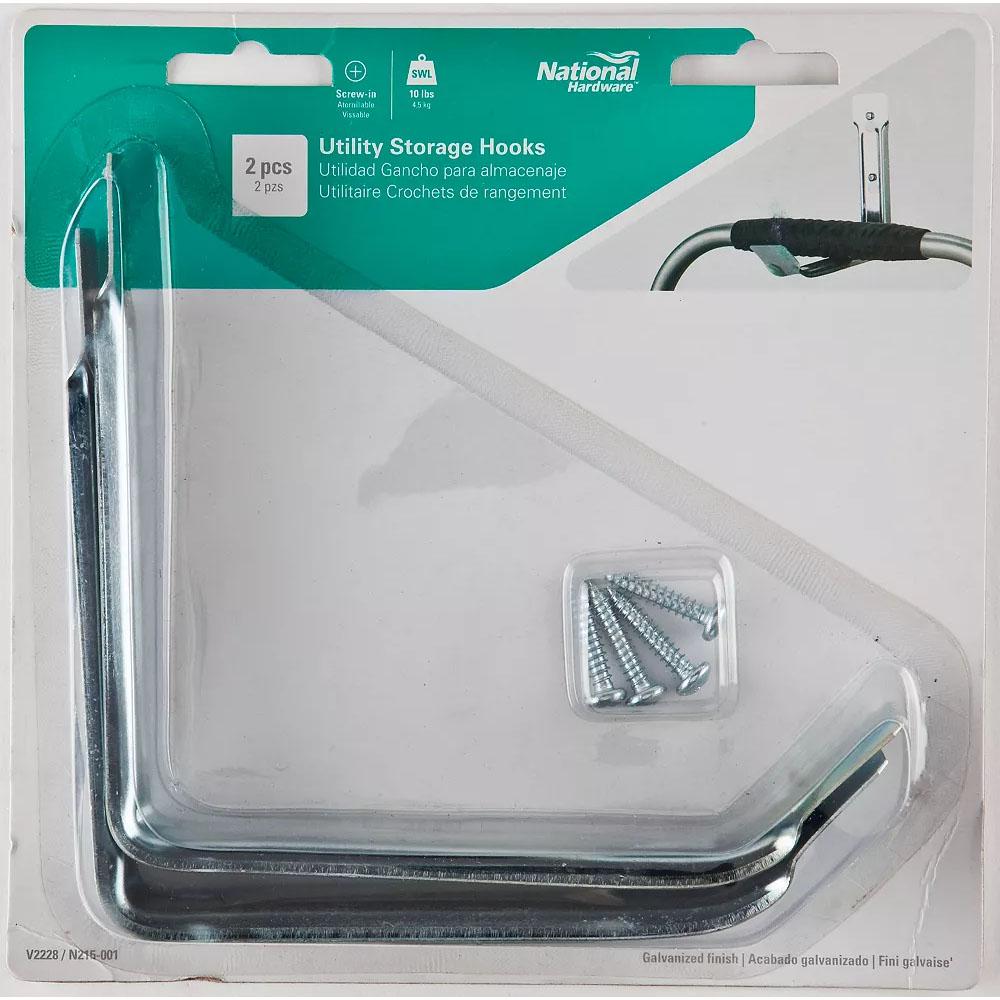 V2228 Utility Storage Hook 2/pk - Galvanized