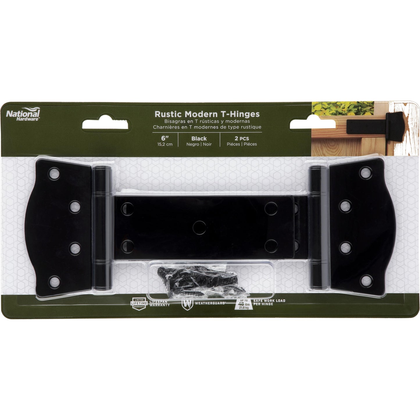 V1143 Rustic Modern T-Hinge - Black