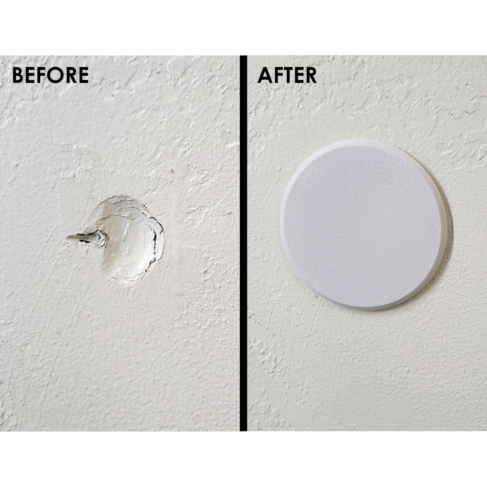 Adhesive Wall Door Stop, 3" Diameter, White