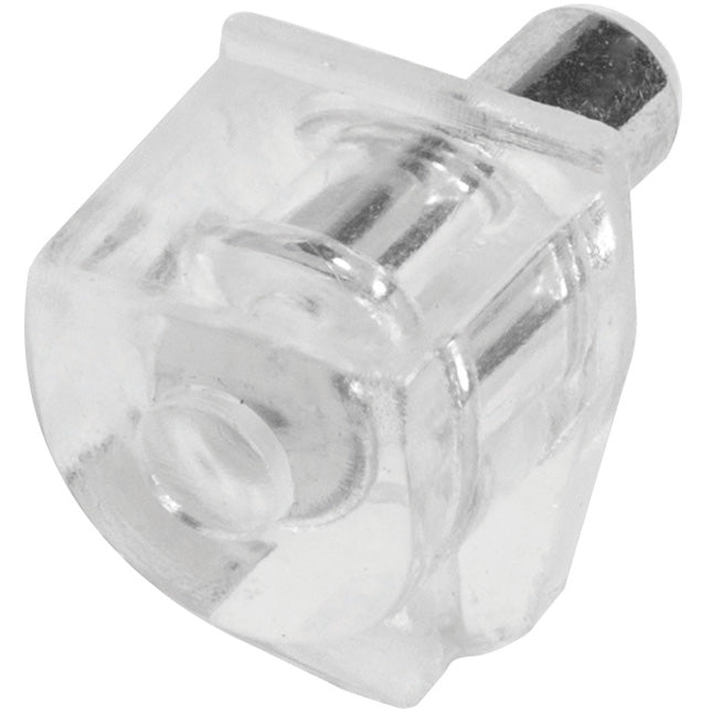 338P CL Plastic Shelf Support with 5mm Pin 12/pk - Clear
