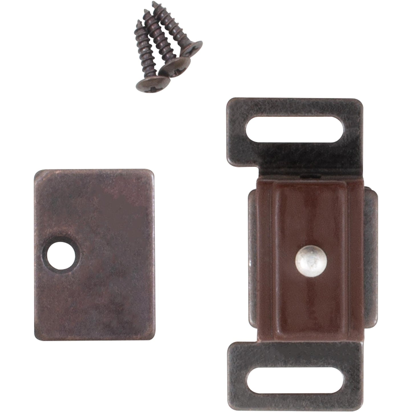 Stone Harbor Hardware Magnetic Catch, Double Magnet, Dark Brown