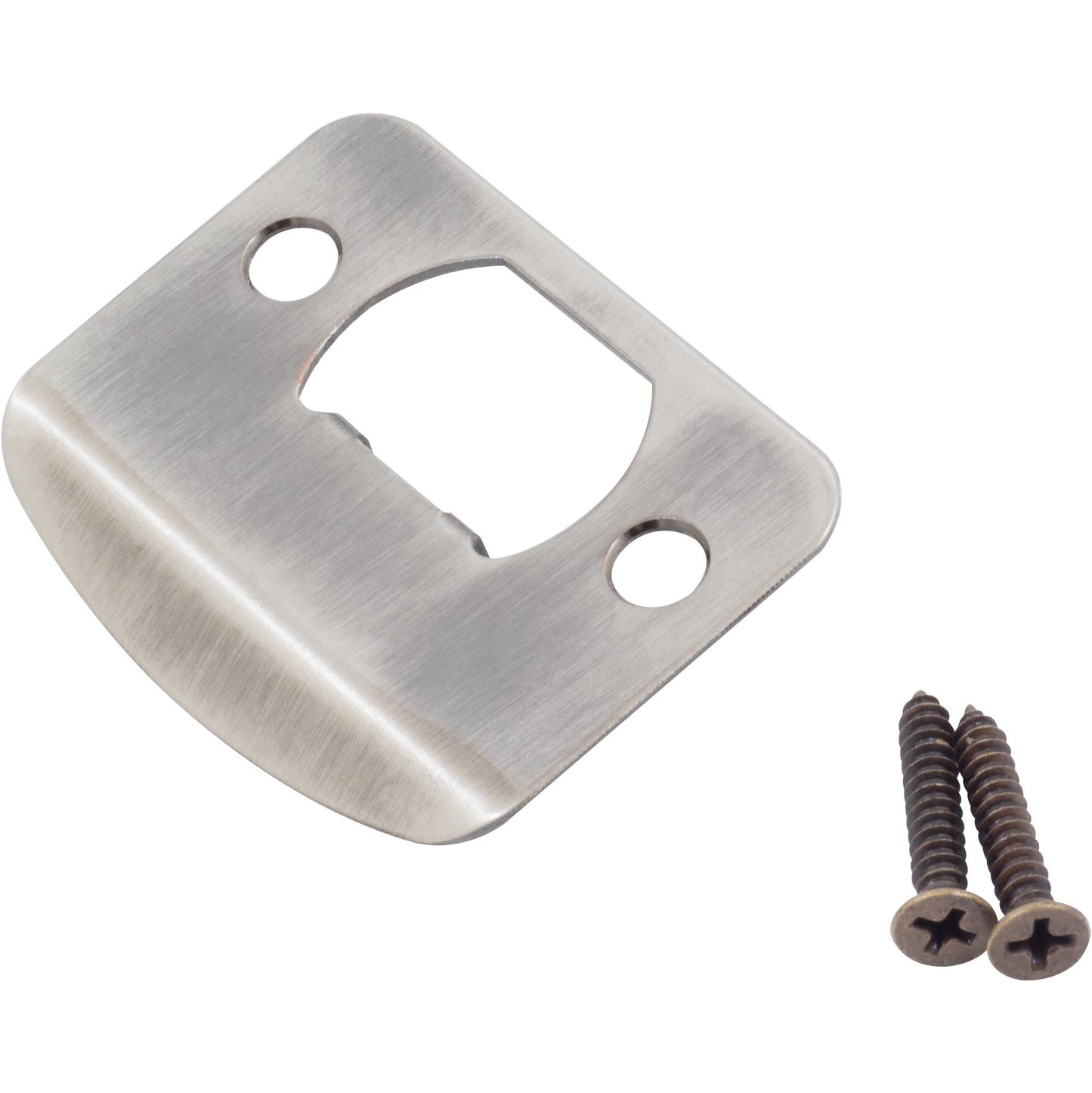 Stone Harbor Hardware Full Lip 1/4" Round Corner Strike Plate, 2-1/4 Inches, 1-5/8" Center-to-Center, Antique Brass