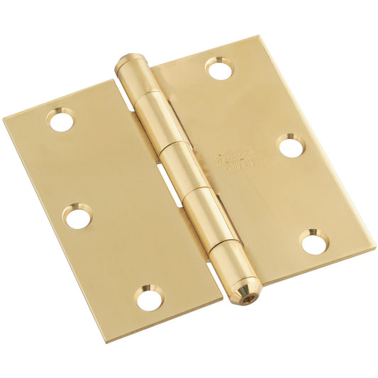 V513 3-1/2" SQR Hinge Solid Brass 1/pk - Polished Brass