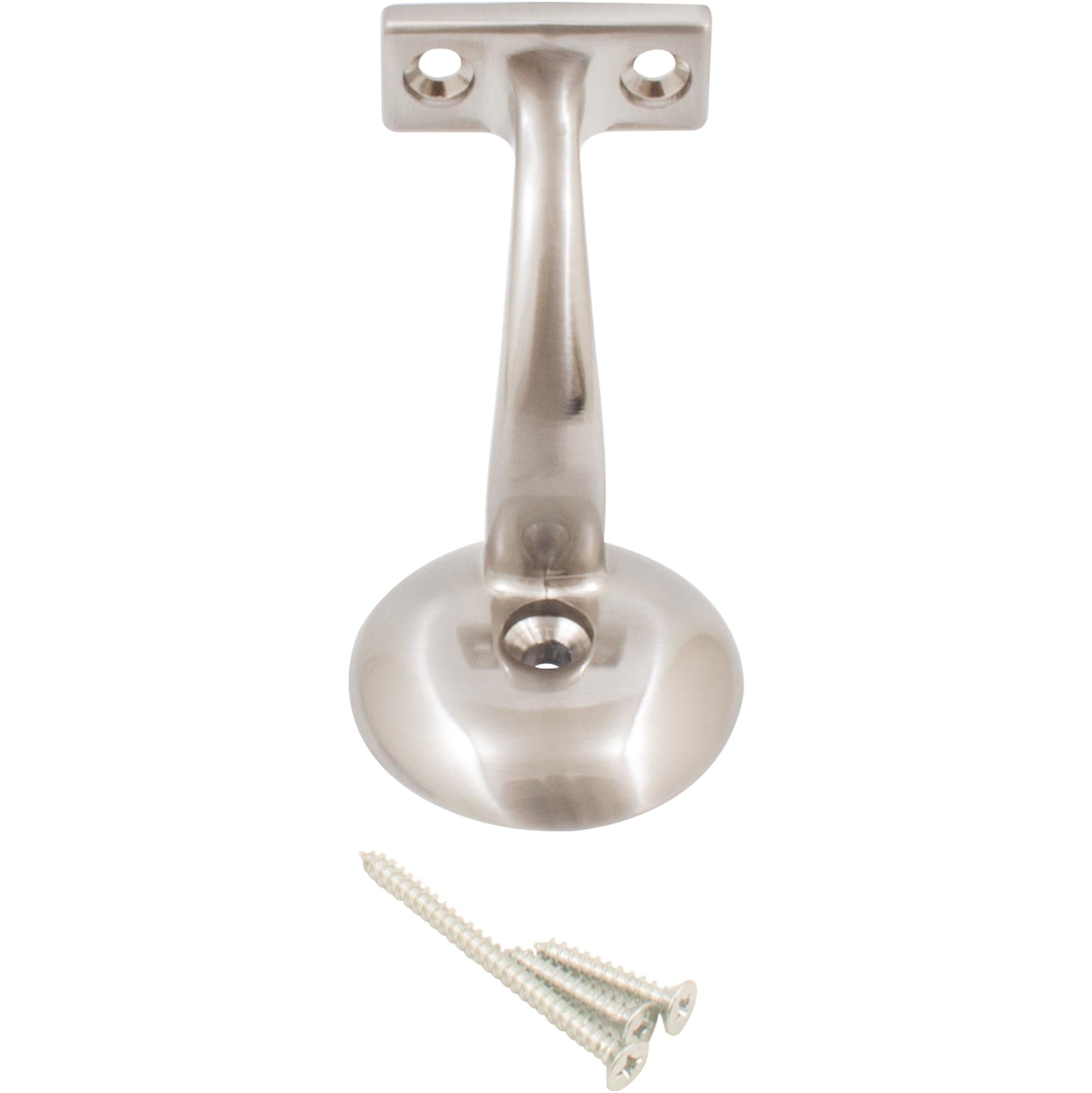 Stone Harbor Hardware Heavy-Duty Round Handrail Bracket, Satin Nickel