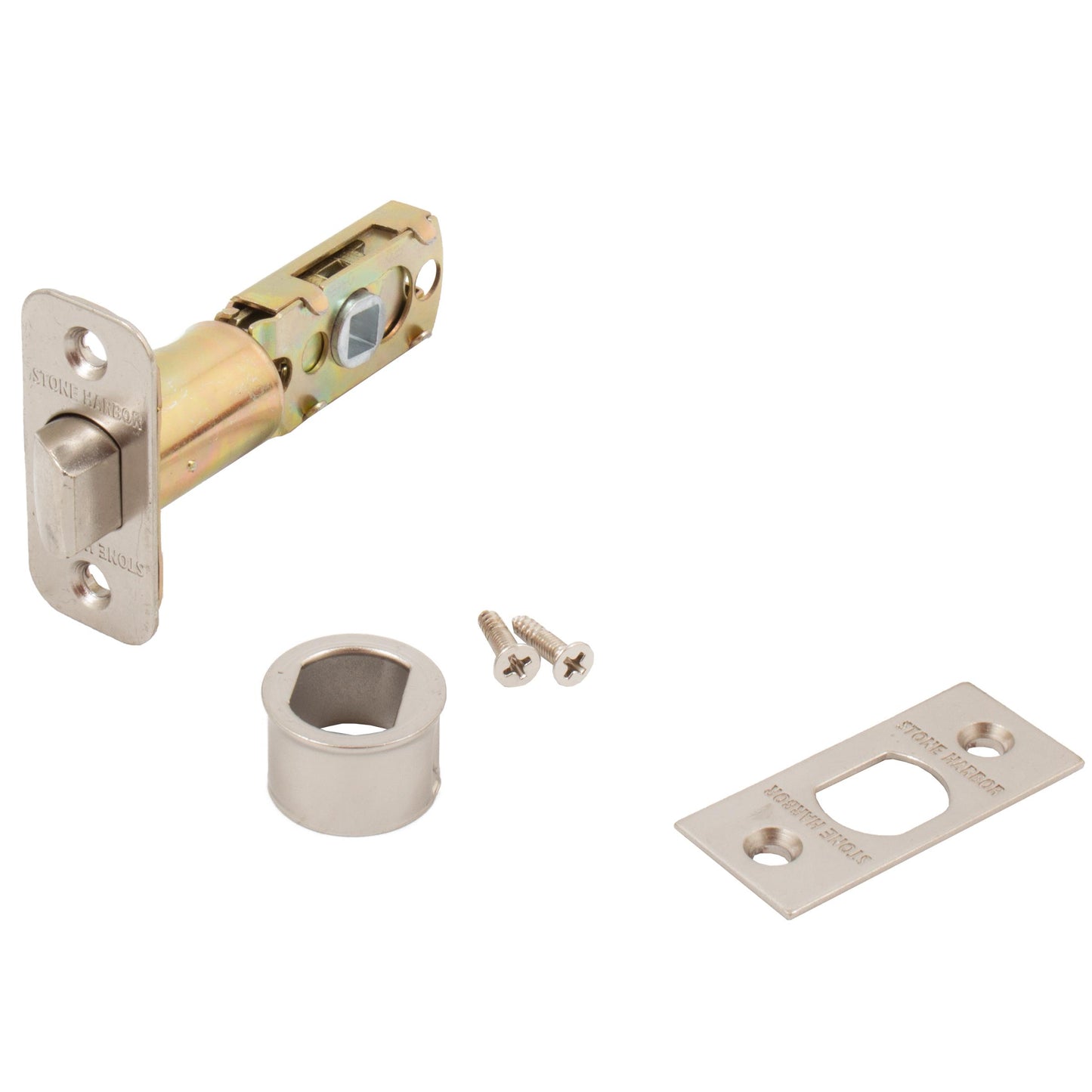 Stone Harbor Hardware Six-Way Adjustable Latch for Contemporary Interior Locks, Satin Nickel
