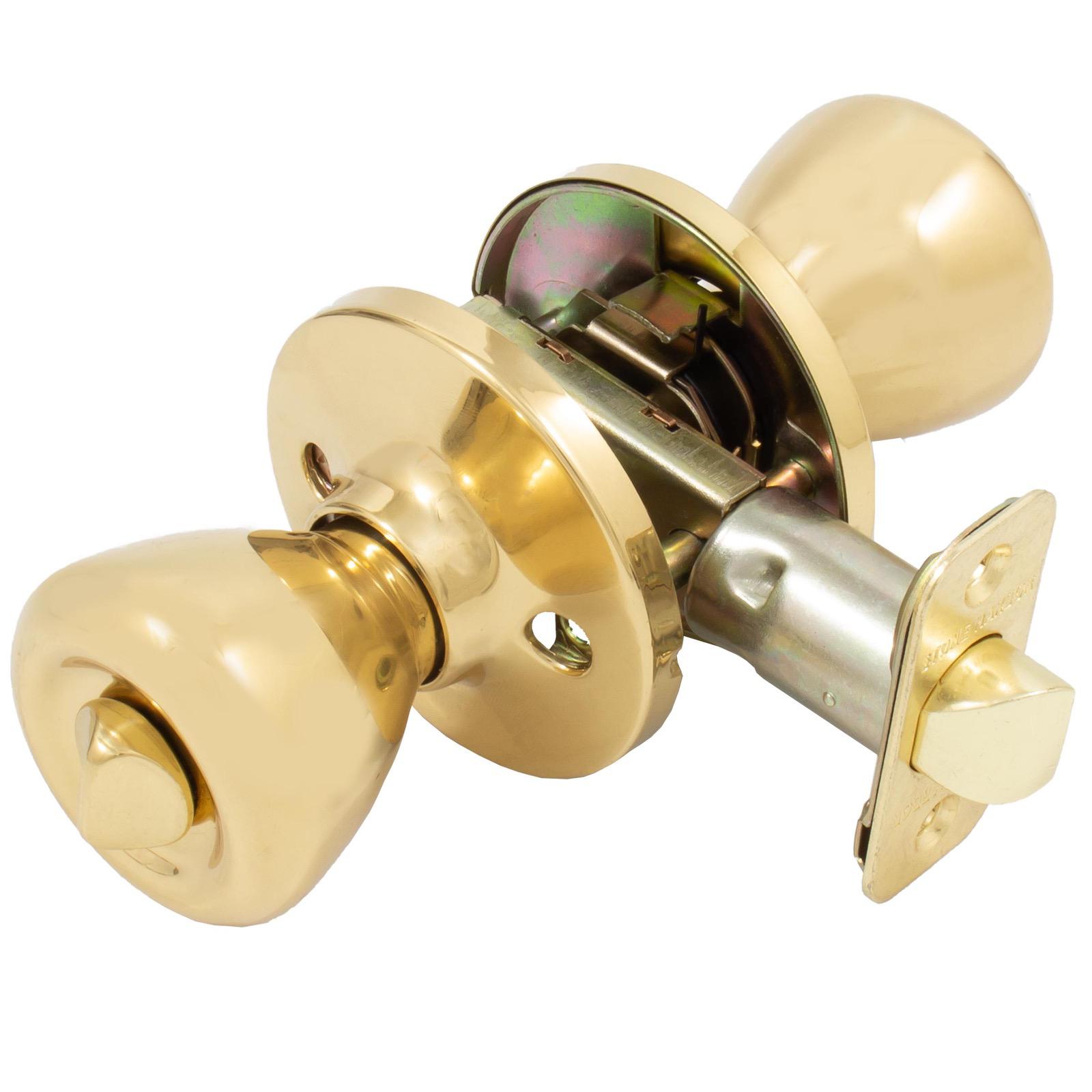 Stone Harbor Hardware Tulip Door Knob, Privacy (Bed/Bath) Latch, Polished Brass