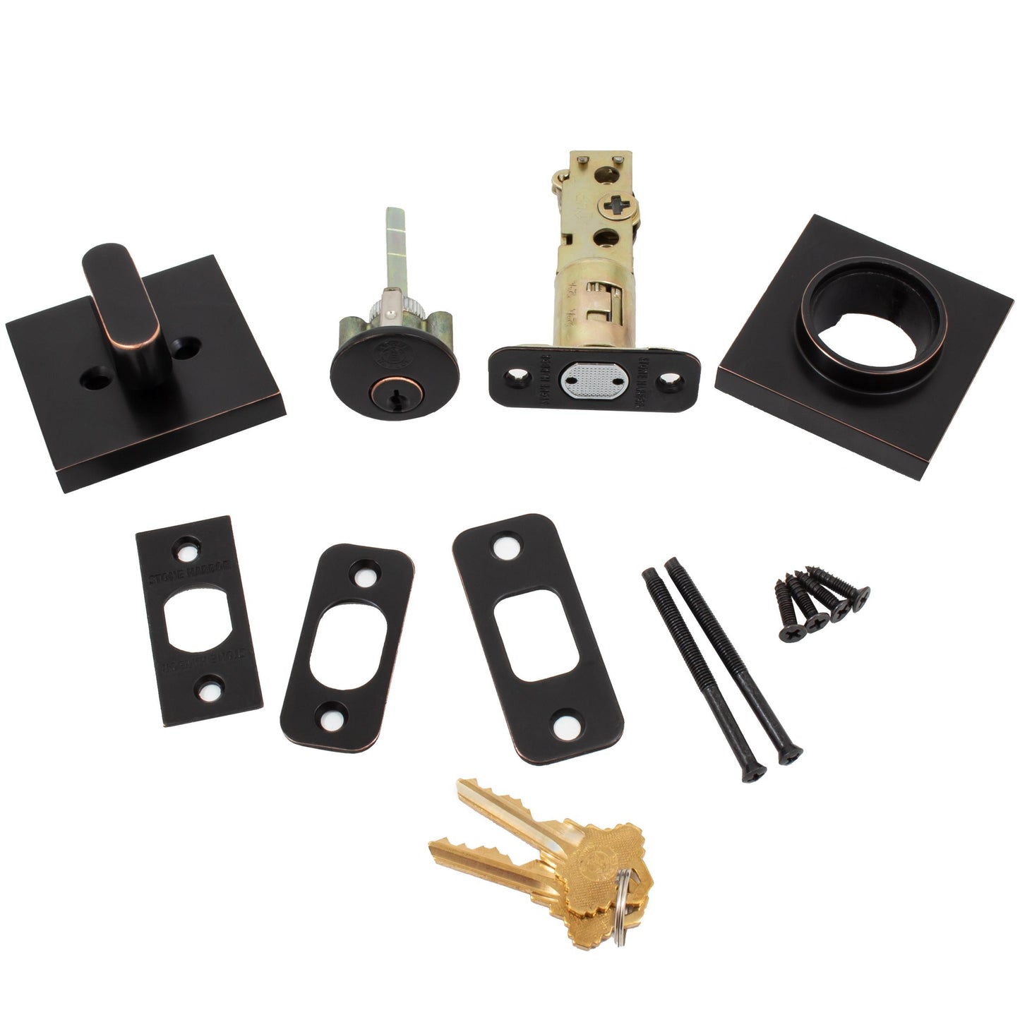 Stone Harbor Hardware Grade 3 Contemporary Square Deadbolt, SC Keyway, Vintage Bronze