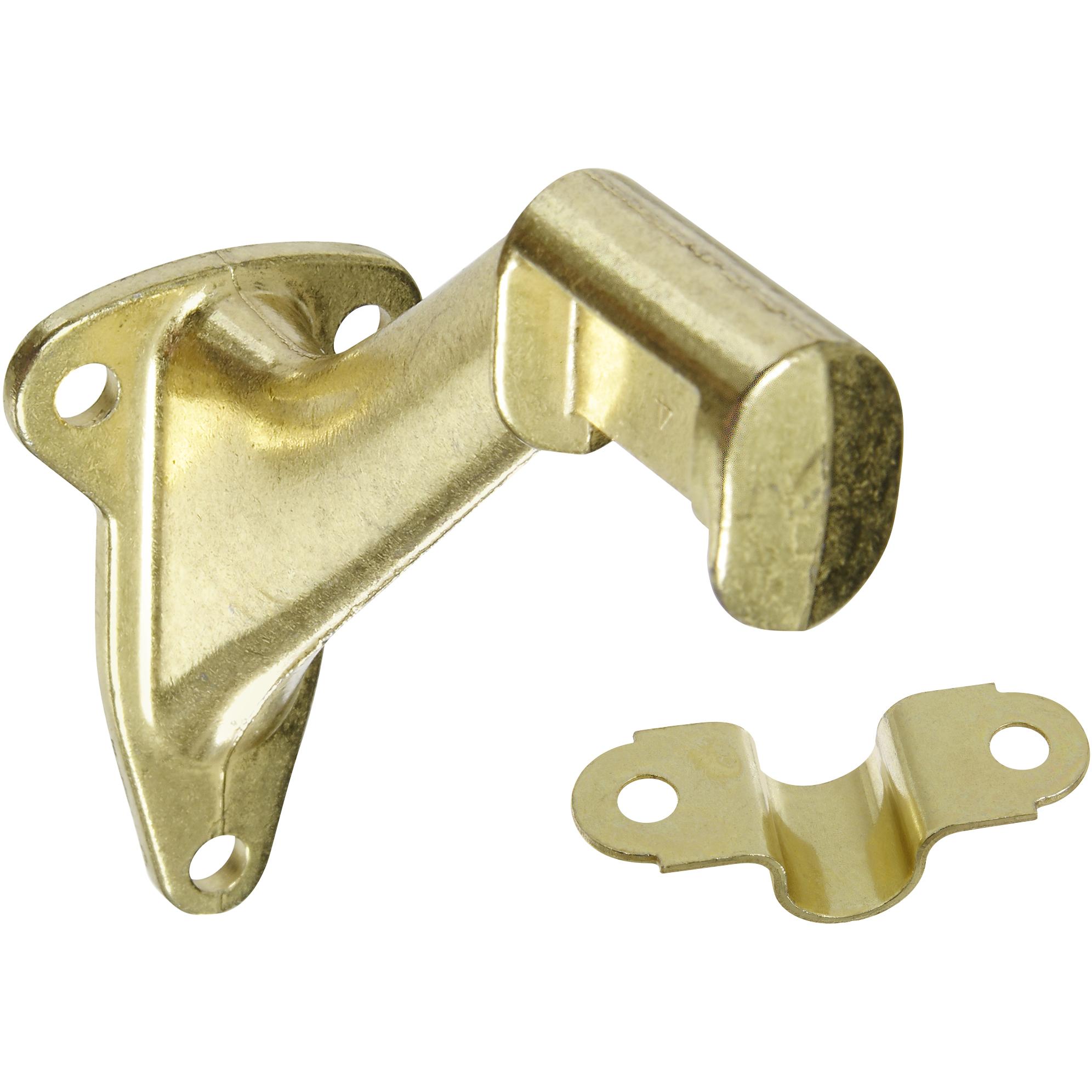 National Hardware - N243-642 MPB106 Handrail Bracket - Polished Brass