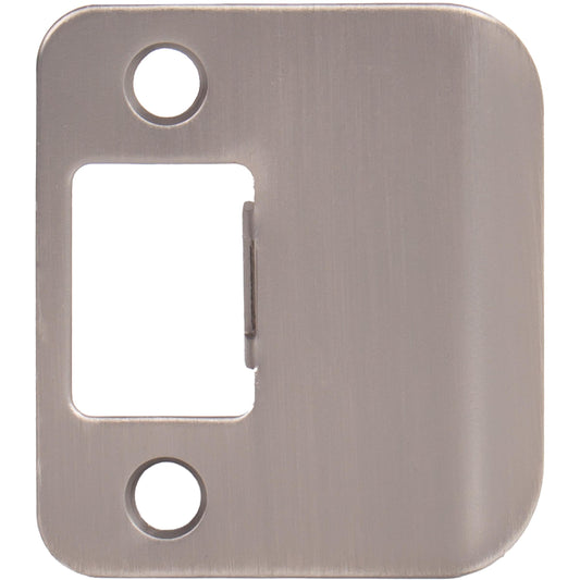 Stone Harbor Hardware Round Corner Extended Lip Strike Plate, 2-1/4" x 1-1/2", (2" Overall Length), Antique Nickel