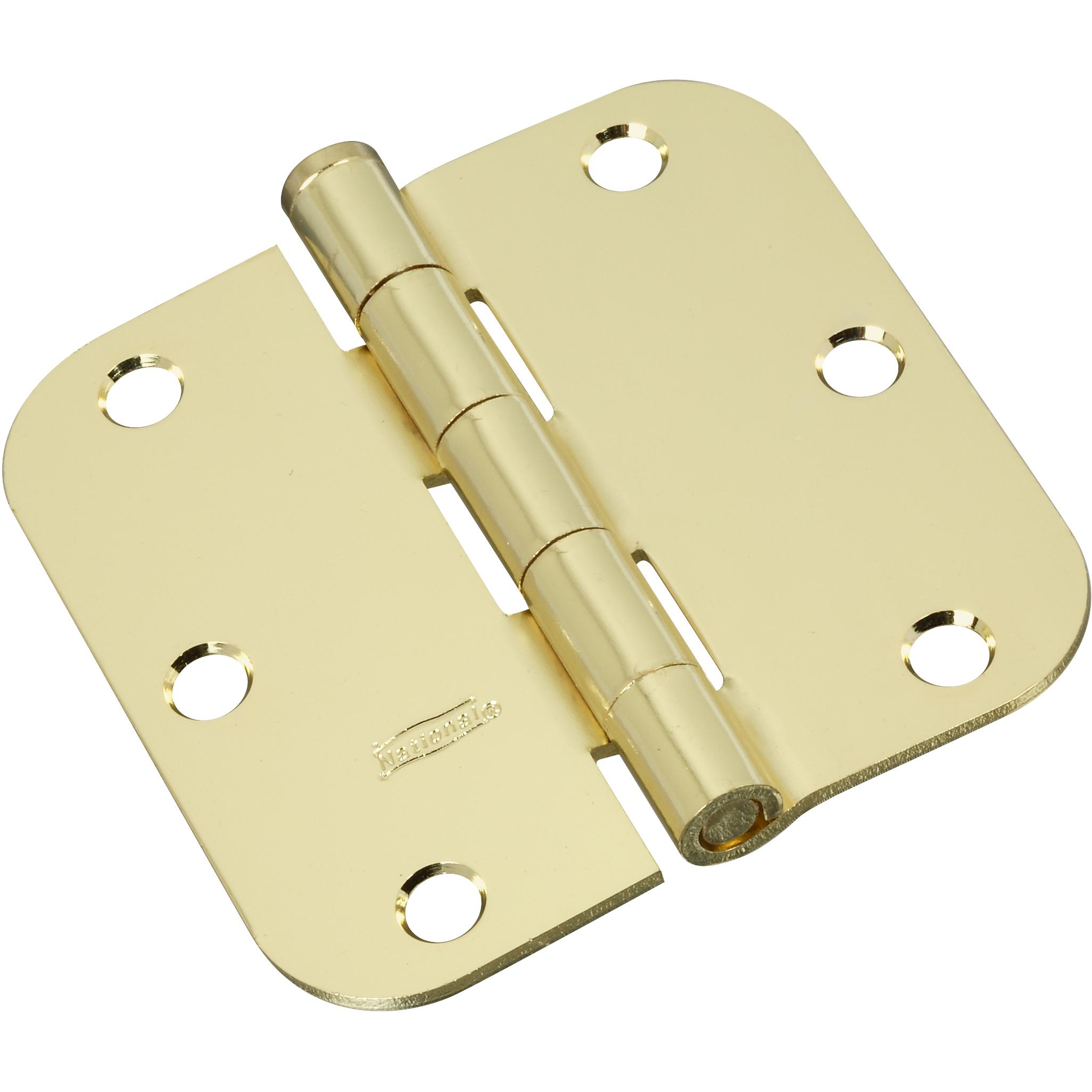 V512R5/8 3-1/2" 5/8R Hinge 3/pk - Polished Brass
