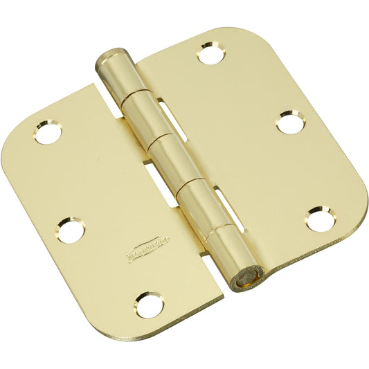 V512R5/8 3-1/2" 5/8R Hinge 3/pk - Polished Brass