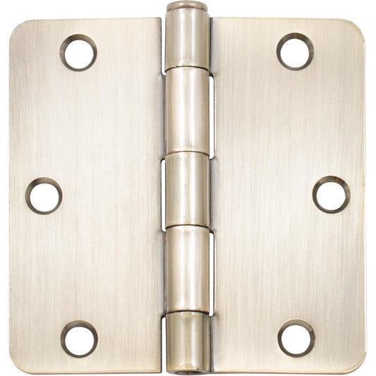 Stone Harbor Hardware Standard Hinge, 3-1/2 Inches, 1/4" Radius Corner, Bulk Pack (100 Each), Antique Brass