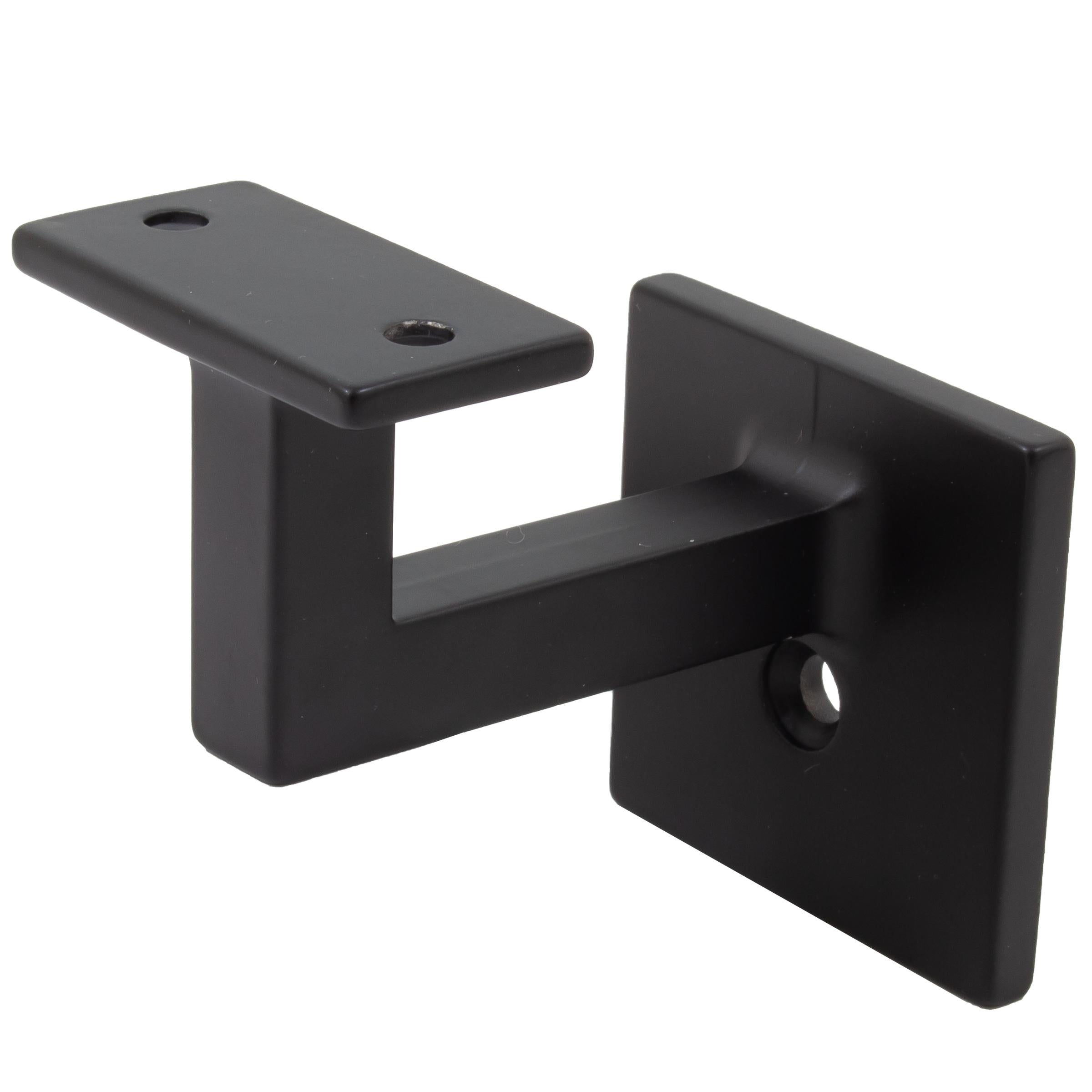 Stone Harbor Hardware Contemporary Handrail Bracket with 2-1/4" x 2-1/4" Square Base, Matte Black
