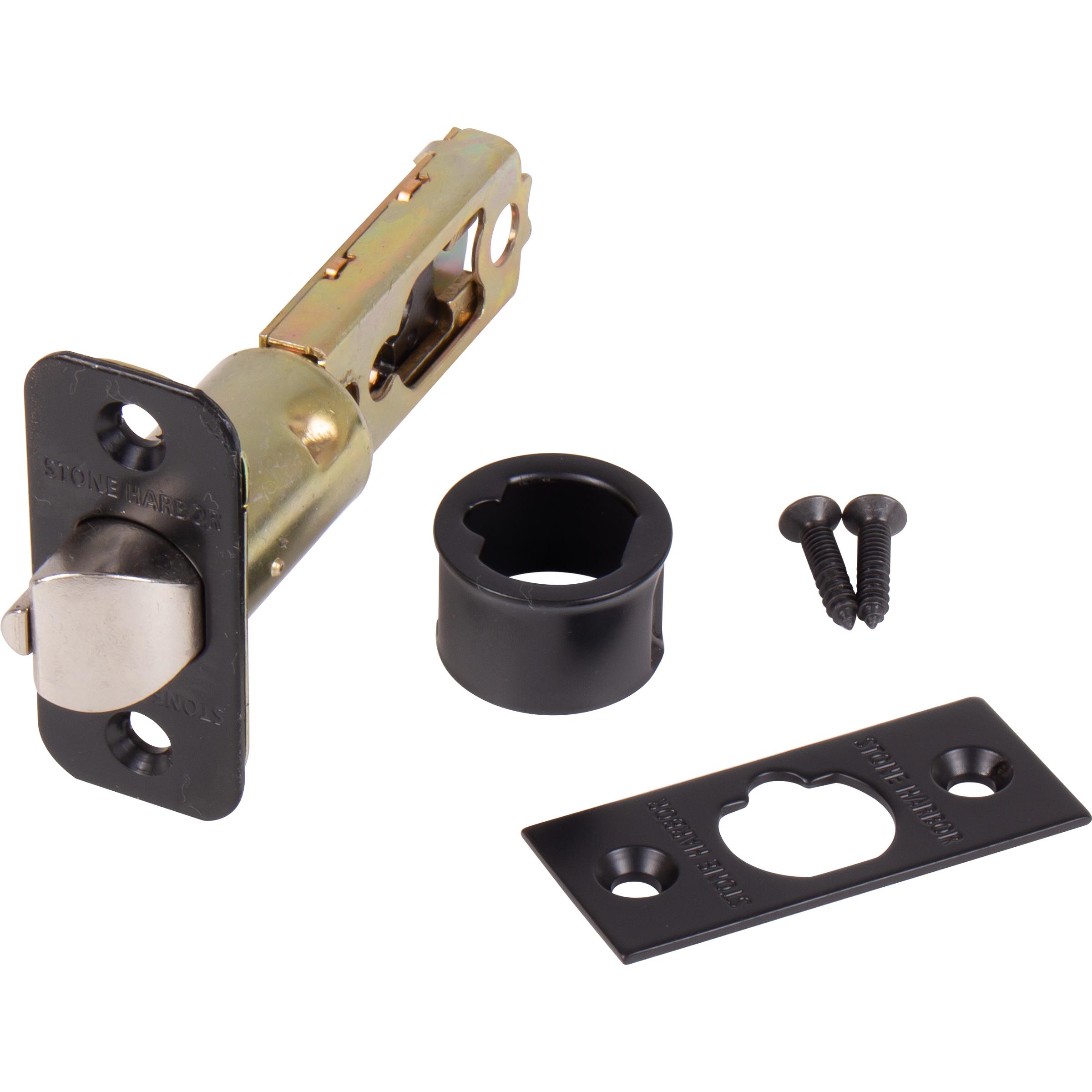 Stone Harbor Hardware Six-Way Adjustable Latch for Traditional Entry Locks, Matte Black