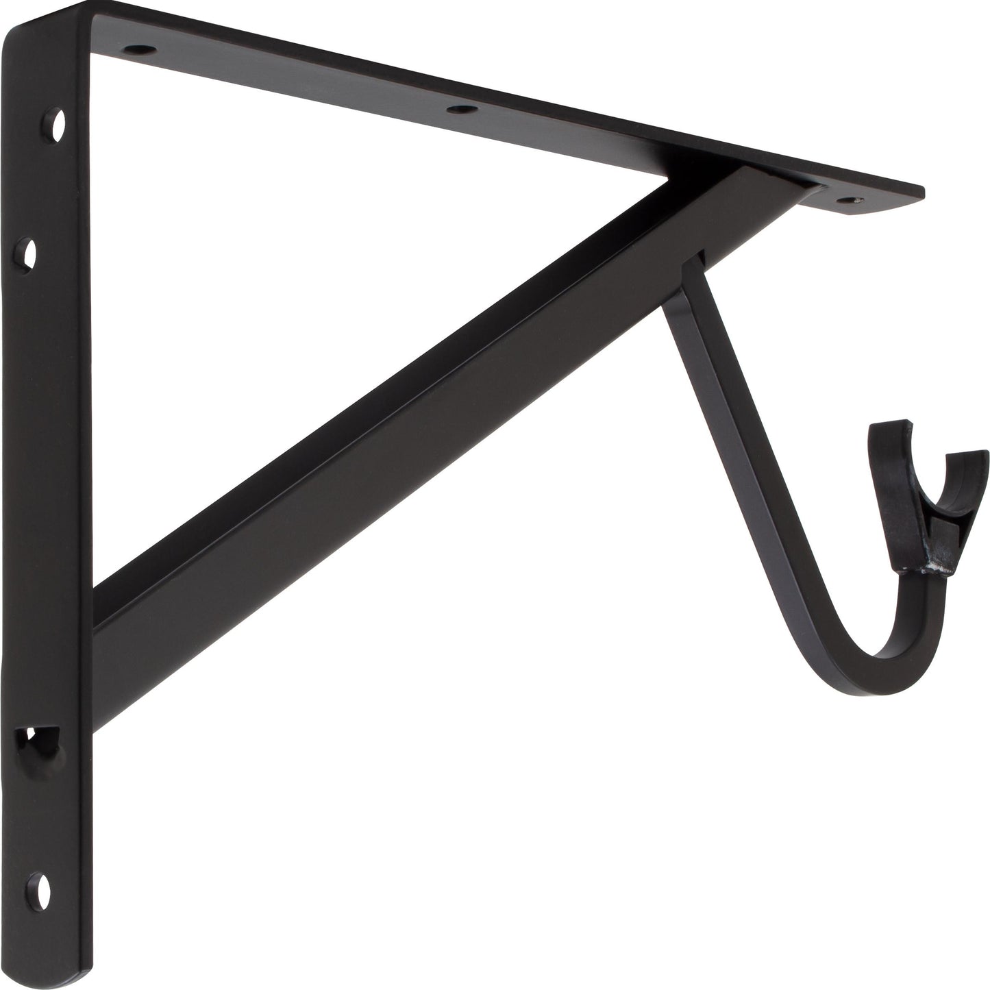 Stone Harbor Hardware Max-Duty Shelf and Pole Bracket, 3" Drop, Matte Black