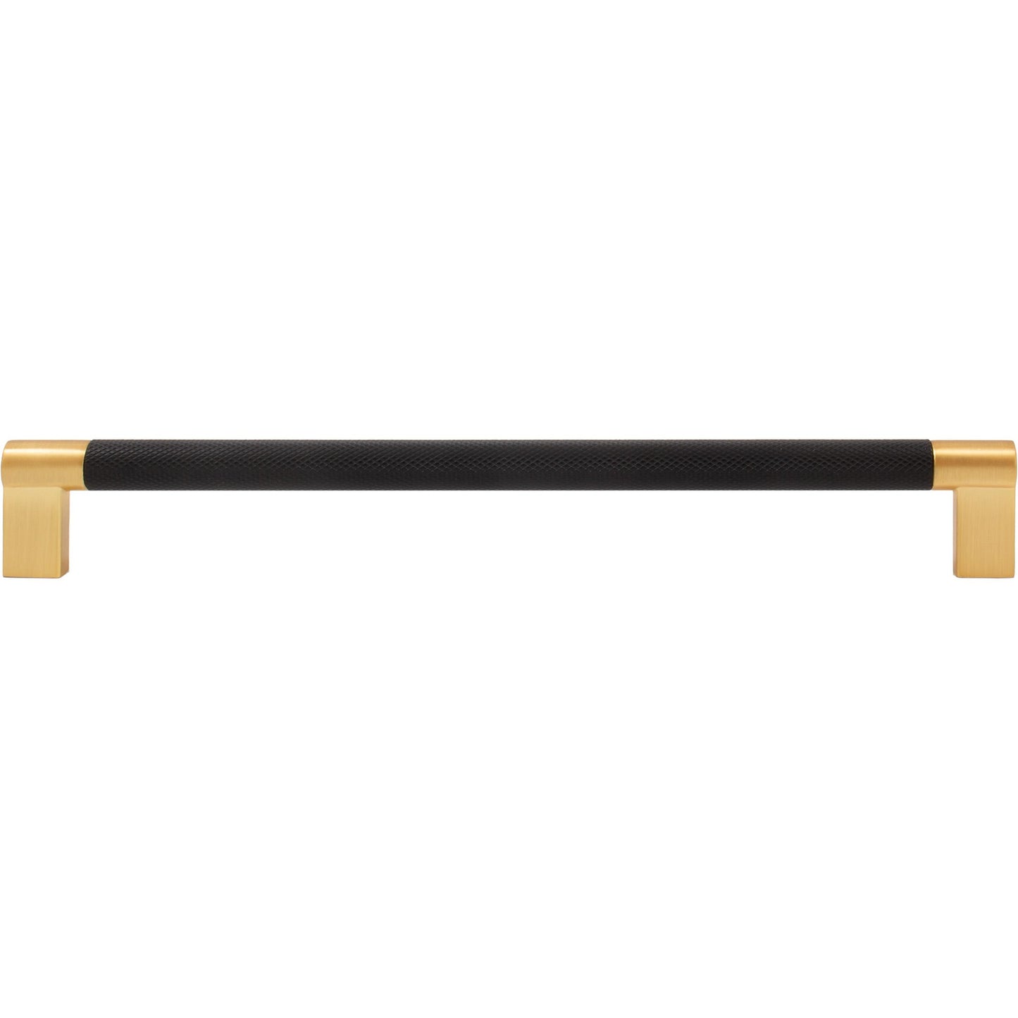 Stone Harbor Hardware Urban Cabinet Pull, 224 Millimeters, Matte Black with Satin Brass Ends