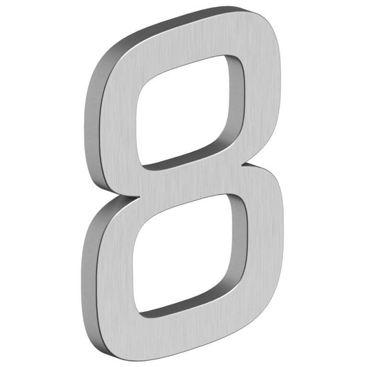 House Number 8 with Risers (E Series) - Stainless Steel