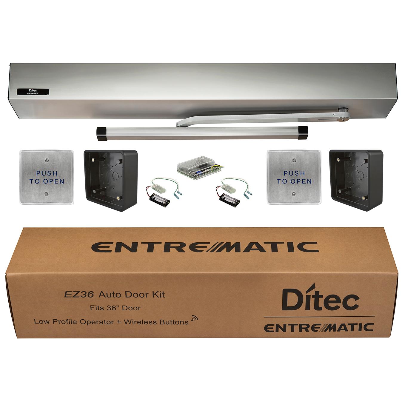 Ditec W9-215 EZ36 Auto Door Kit Low Energy Operator, Metal