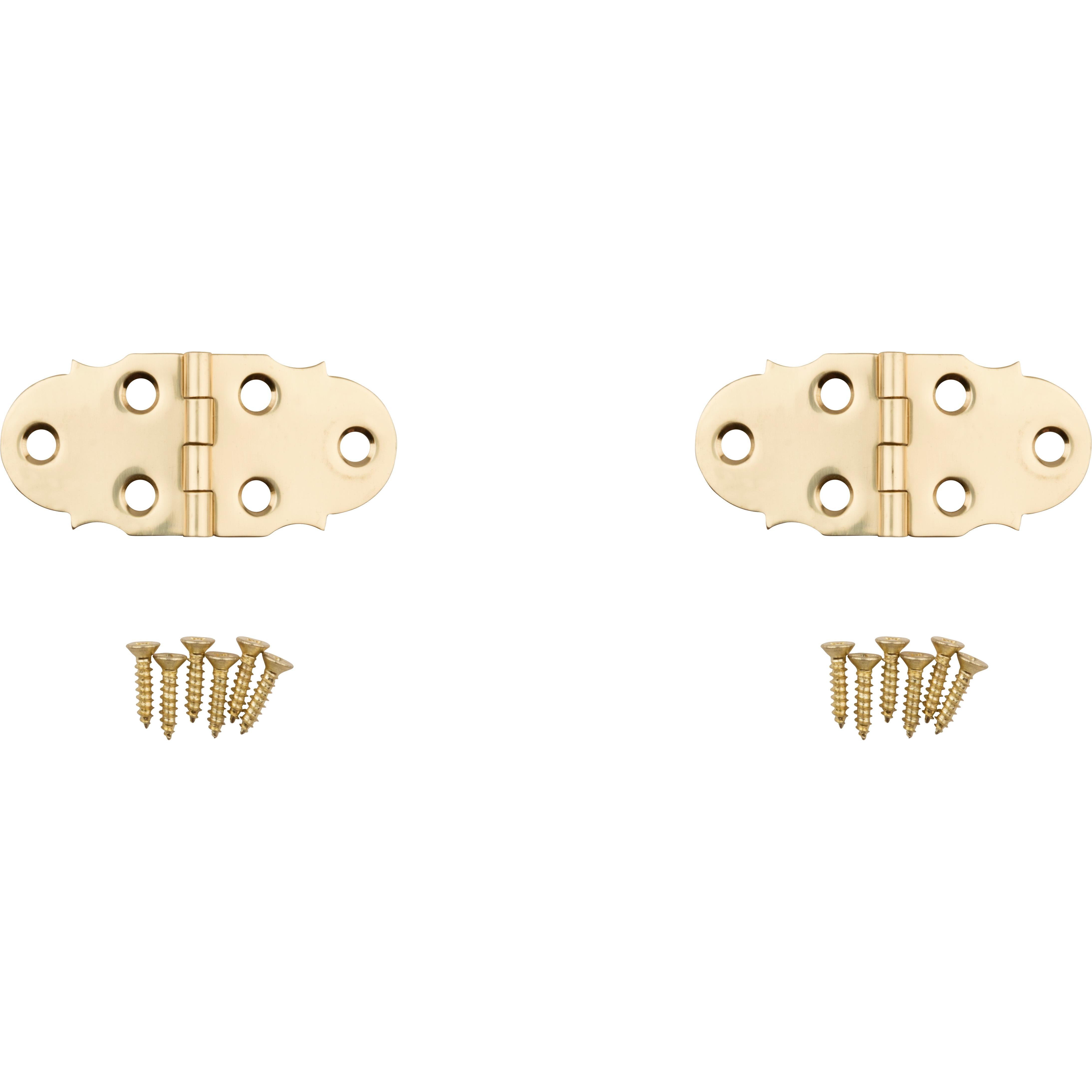 V1812 1-5/16" x 2-7/8" Decorative Hinge 2/pk - Polished Brass