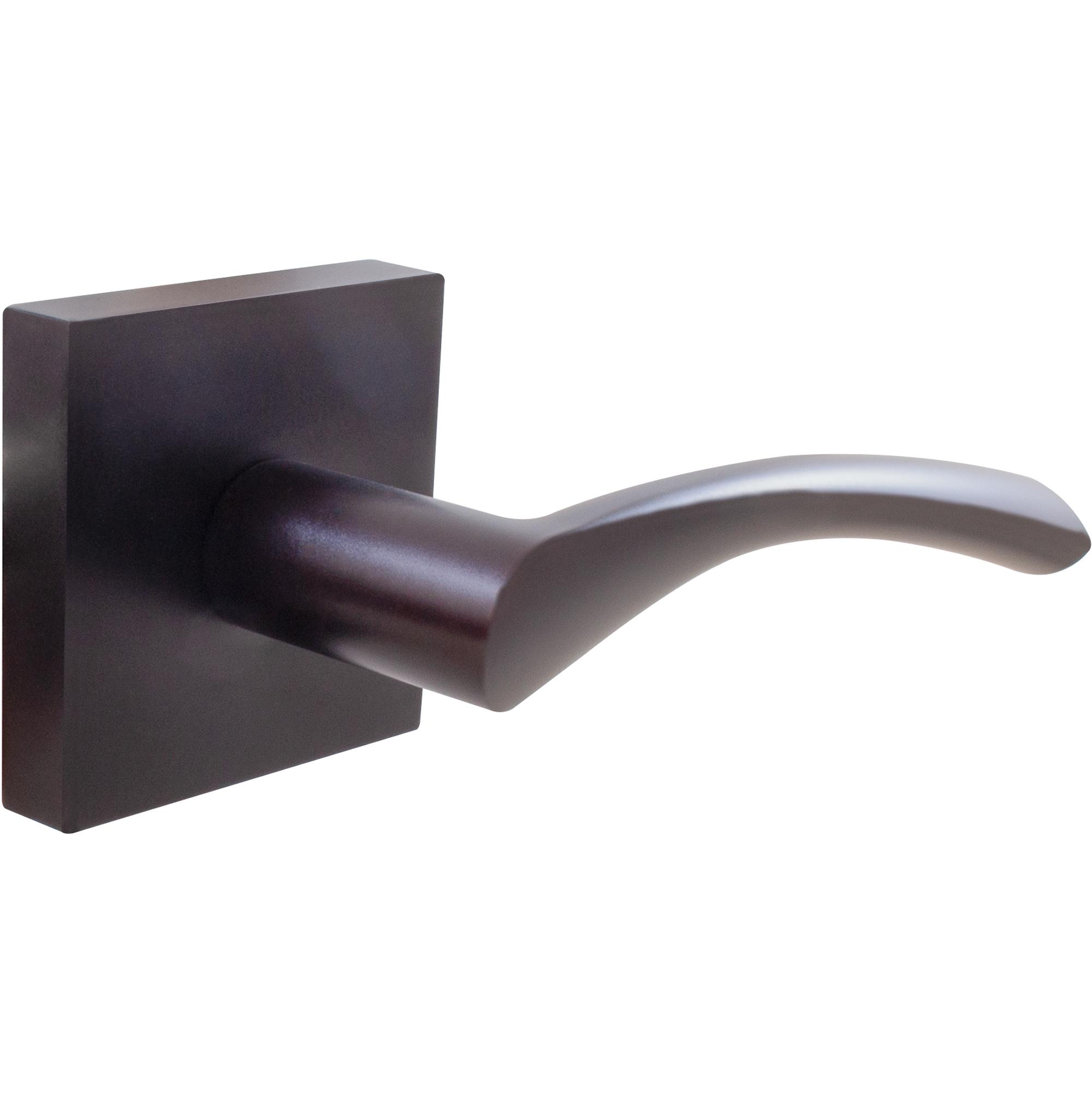 Stone Harbor Hardware Turin Door Lever with Square Rosette, Passage (Hall/Closet) Latch, Matte Black