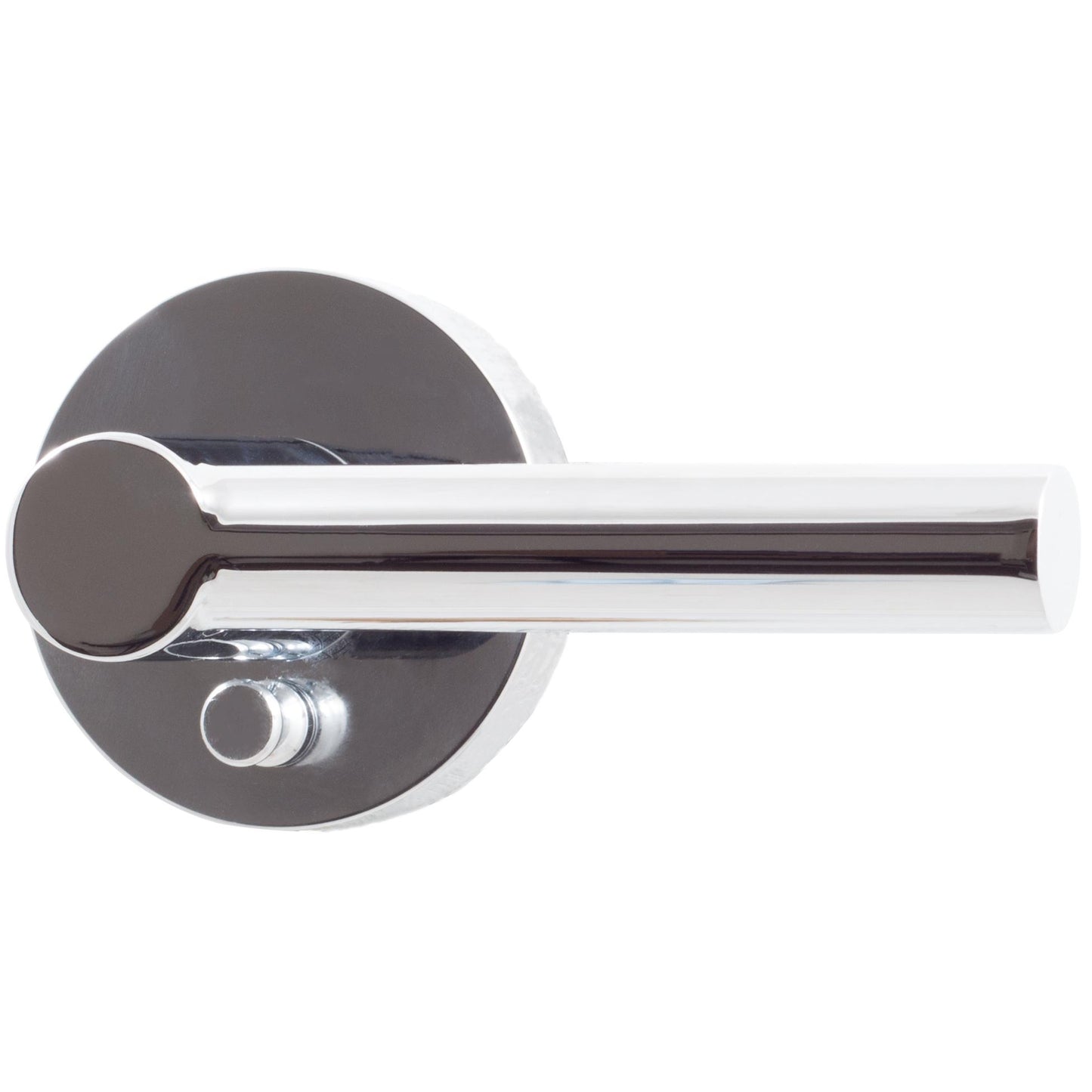 Stone Harbor Hardware Zurich Door Lever with Round Rosette, Privacy (Bed/Bath) Latch, Polished Chrome