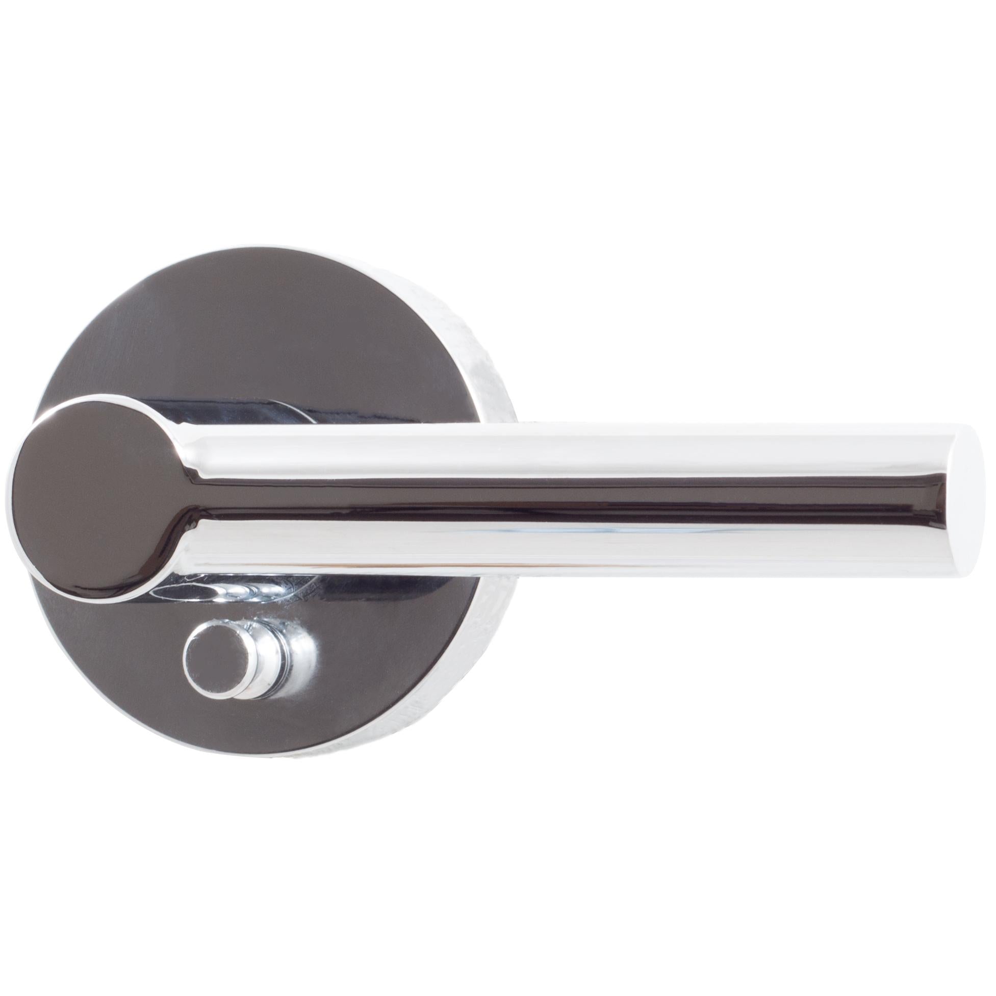 Stone Harbor Hardware Zurich Door Lever with Round Rosette, Privacy (Bed/Bath) Latch, Polished Chrome
