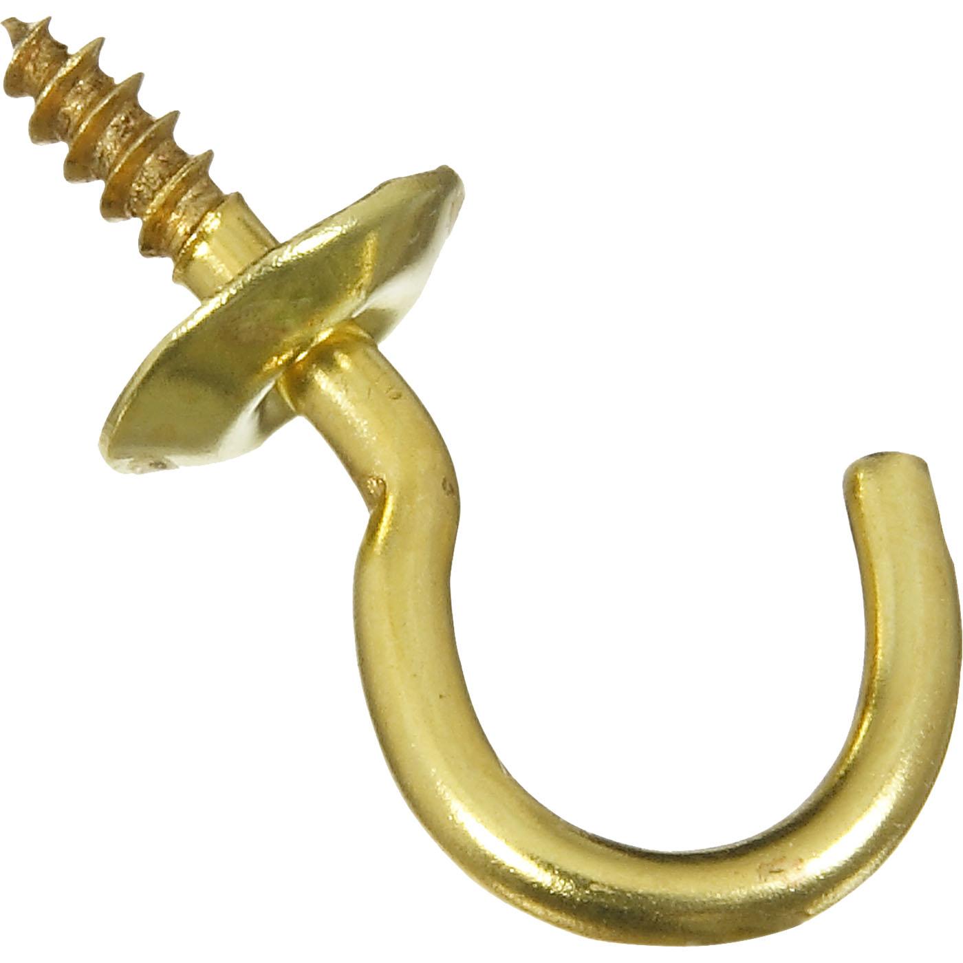 National Hardware - N119-628 V2021 5/8" Cup Hooks in Solid Brass, 6 pack
