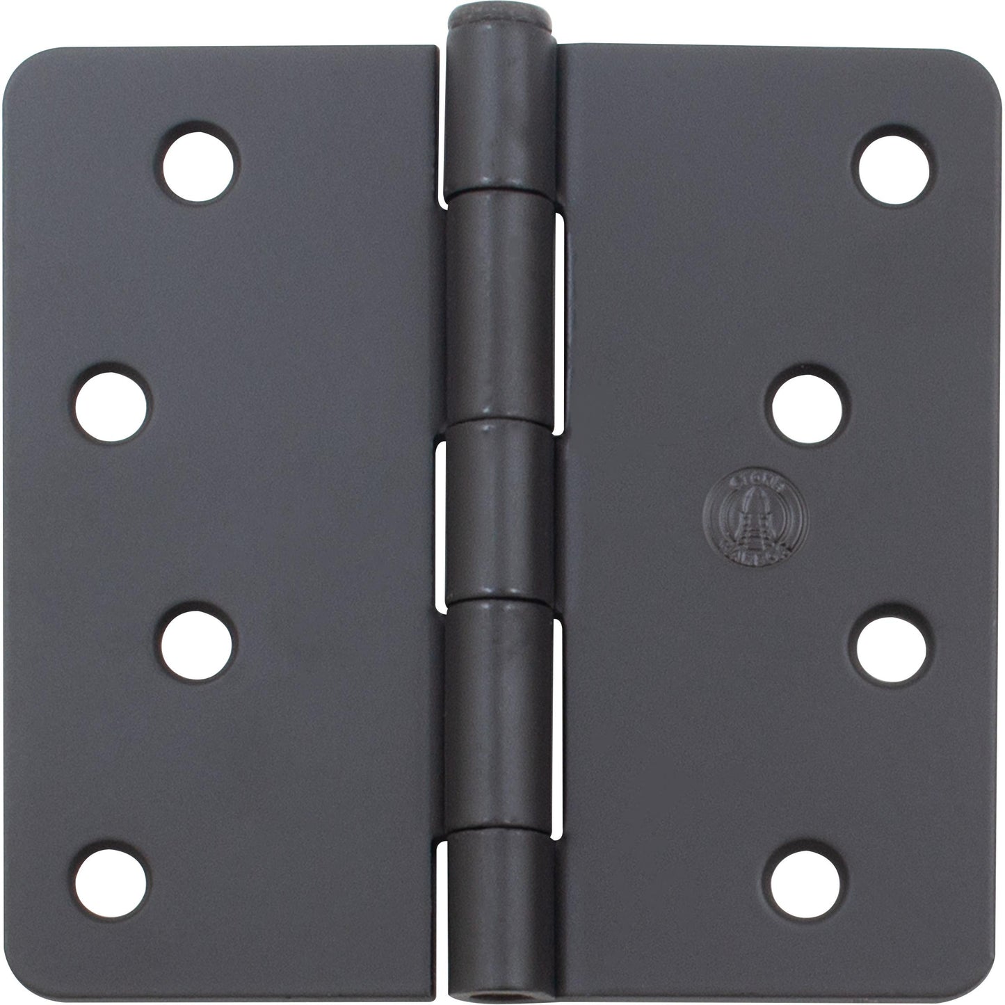 Stone Harbor Hardware 4" Door Hinges, 1/4" Radius Corner, Matte Black, 3-Pack