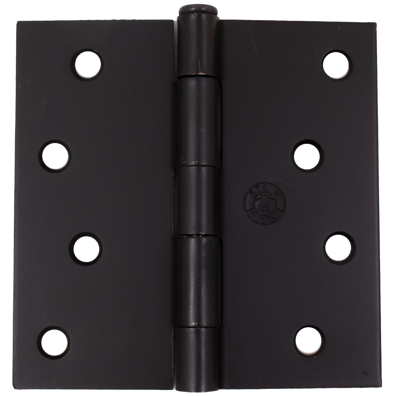 Stone Harbor Hardware Standard Hinge, 4 Inches, Square Corner, Bulk Pack (100 Each), Oil-Rubbed Bronze
