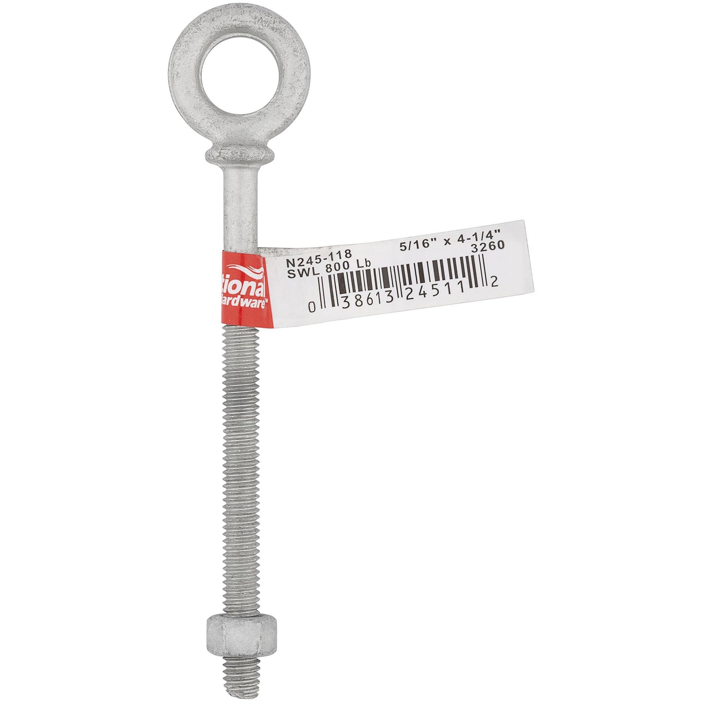 3260BC 5/16" x 4-1/4" Forged Eye Bolt with Shoulder - Galvanized