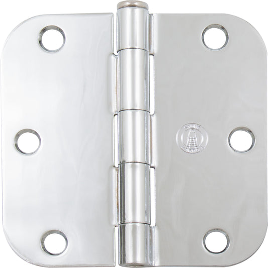 Stone Harbor Hardware Standard Hinge, 3-1/2 Inches, 5/8" Radius Corner, Bulk Pack (100 Each), Polished Chrome