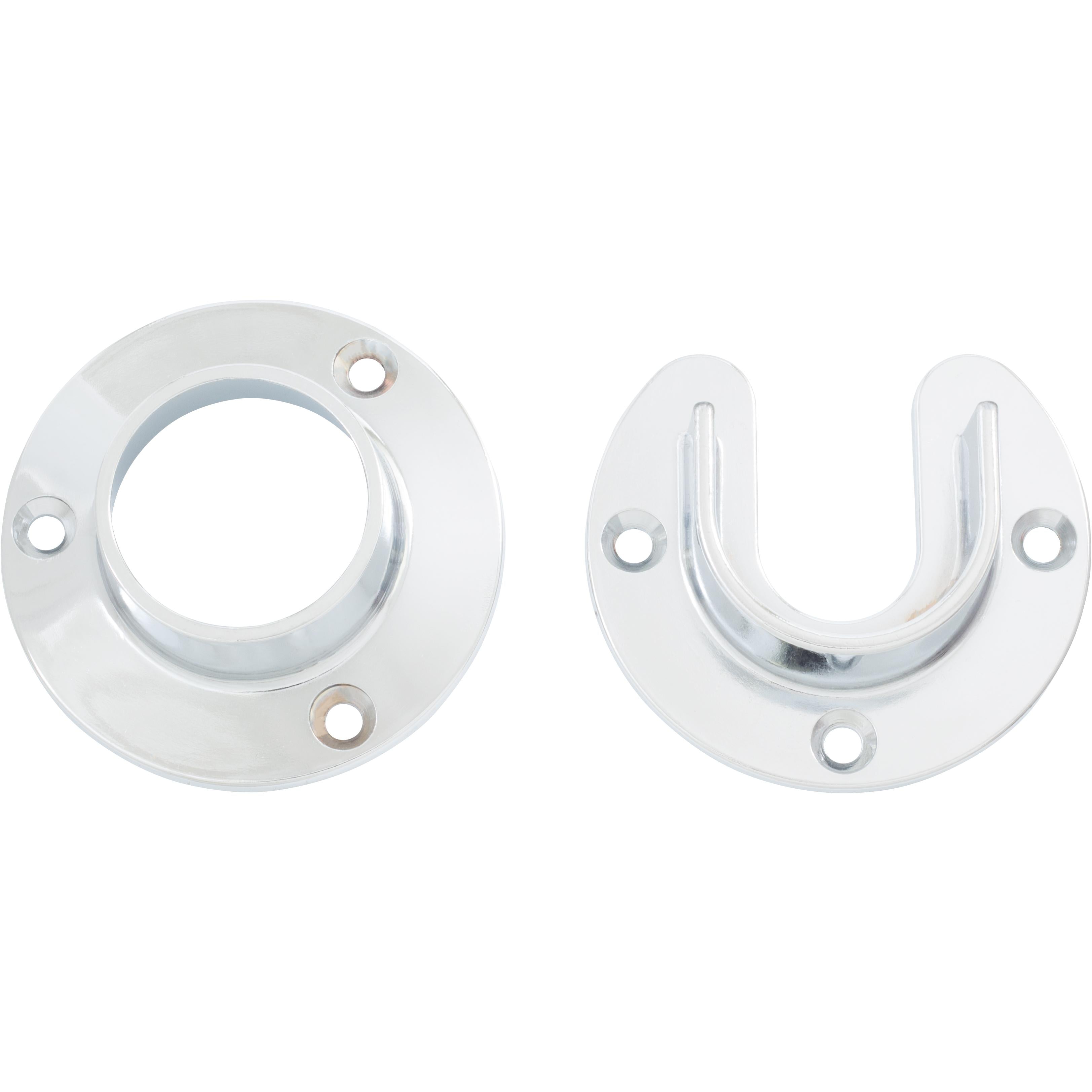 Stone Harbor Hardware Heavy-Duty Pole Sockets, Fits Poles up to 1-5/16" Diameter, Polished Chrome