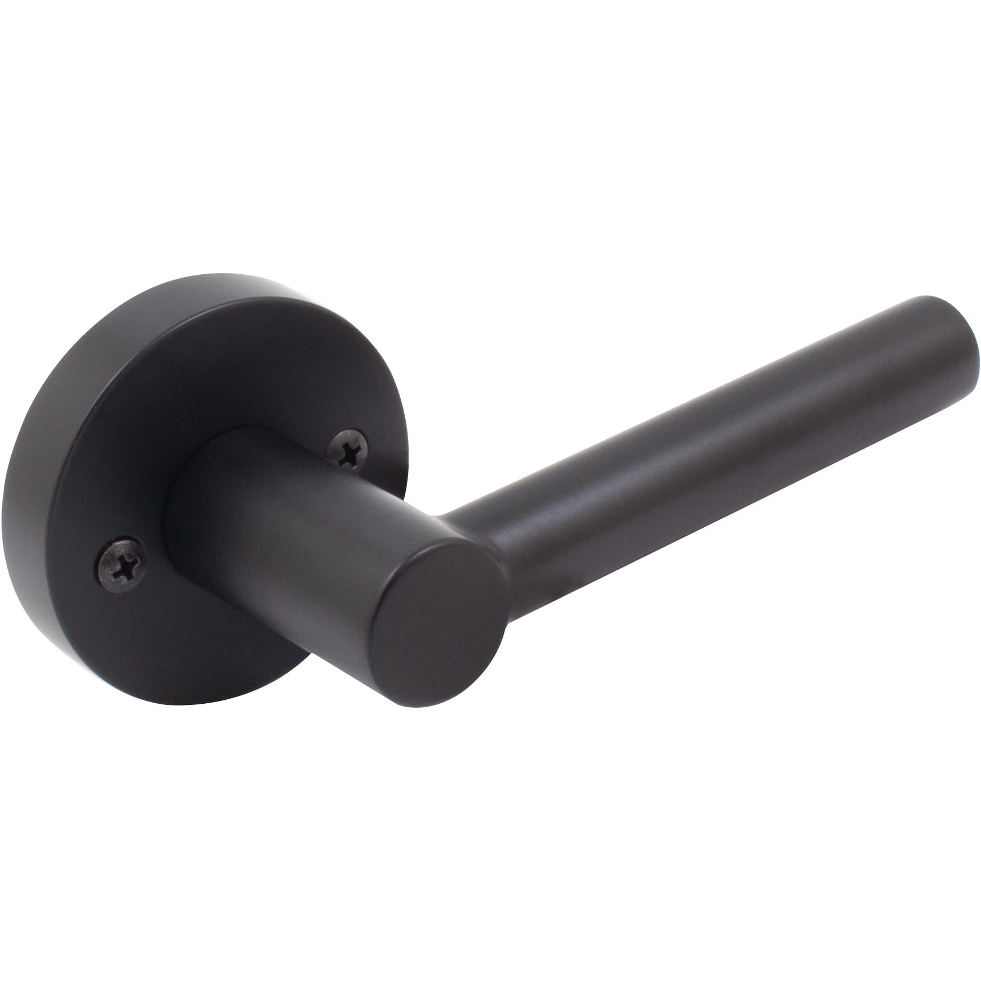 Stone Harbor Hardware Zurich Door Lever with Round Rosette, Dummy (Non-Turning) Latch, Matte Black