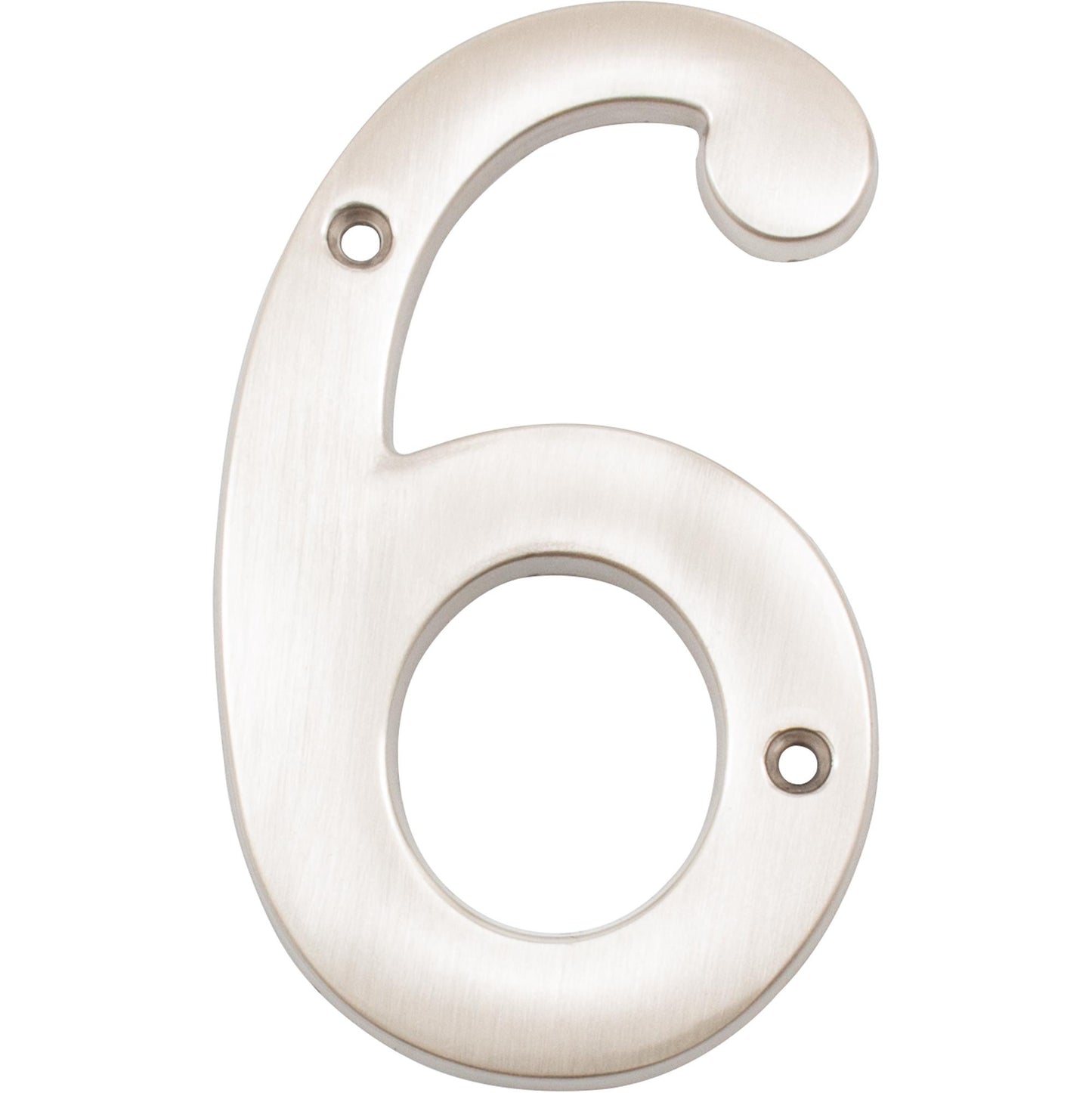 Stone Harbor Hardware Heavy-Duty House Numbers, #6, 4 Inches, Satin Nickel
