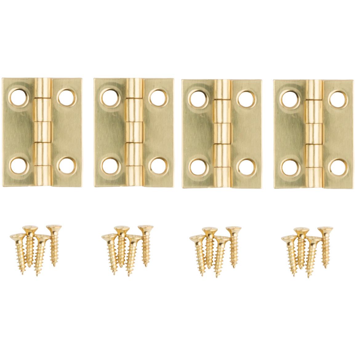 V1800 1" x 3/4" Narrow Hinge 4/pk - Polished Brass
