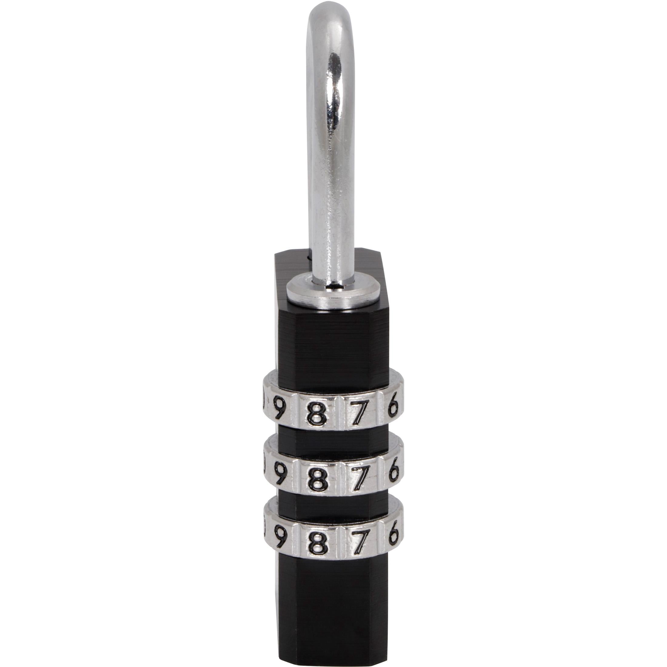 Kwikset 1-1/8" Aluminum Combination Padlock with 1" Shackle, Black