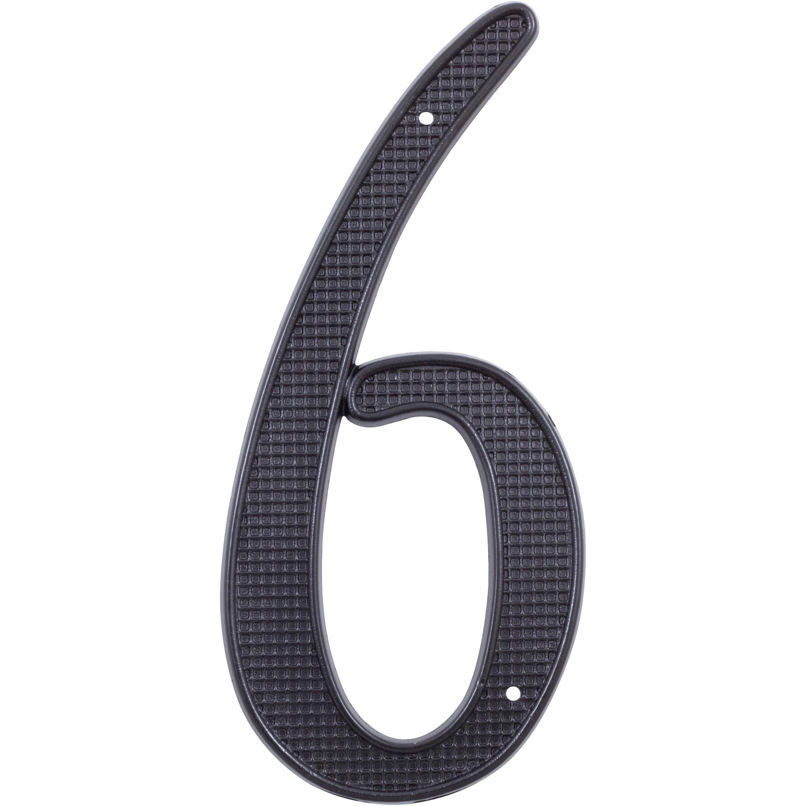 Stone Harbor Hardware Traditional House Number, #6, 4 Inches, Matte Black