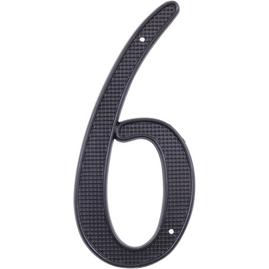 Stone Harbor Hardware Traditional House Number, #6, 4 Inches, Matte Black