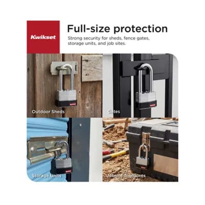 Kwikset 2" Laminated Padlock KA with 2-1/2" Shackle, 4-Pack