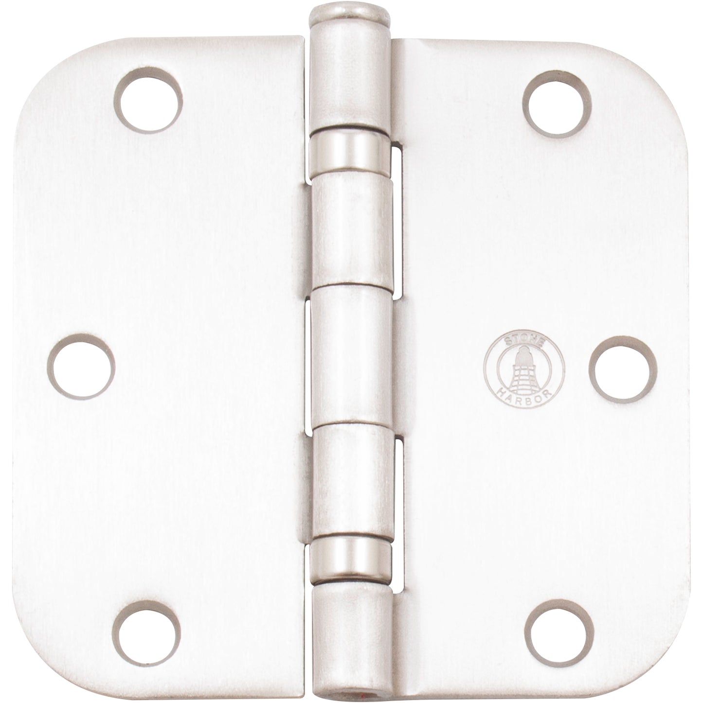 Stone Harbor Hardware 3-1/2" Ball-Bearing Door Hinges, 5/8" Radius Corner, Satin Nickel, 3-Pack