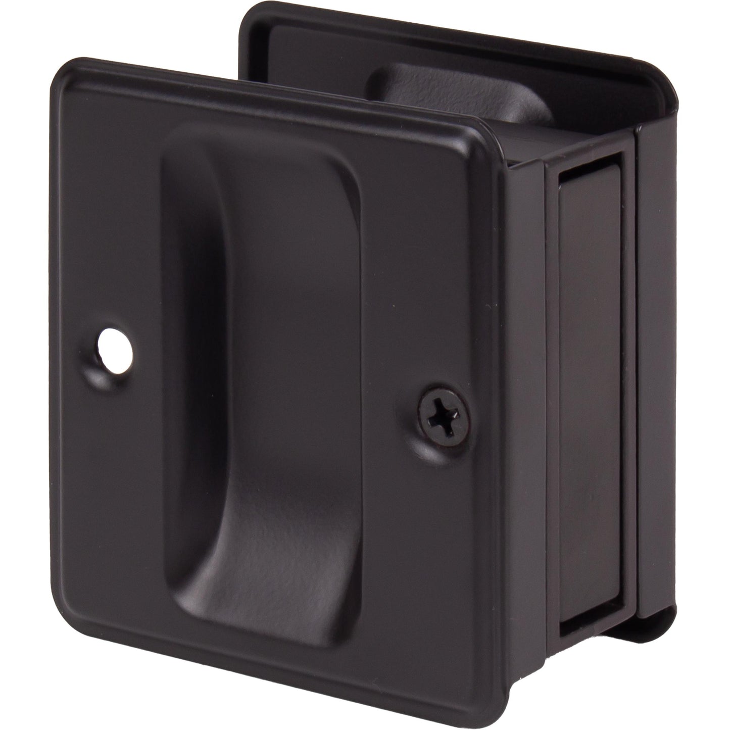 Stone Harbor Hardware Square Pocket Door Lock, Passage Function, Oil-Rubbed Bronze