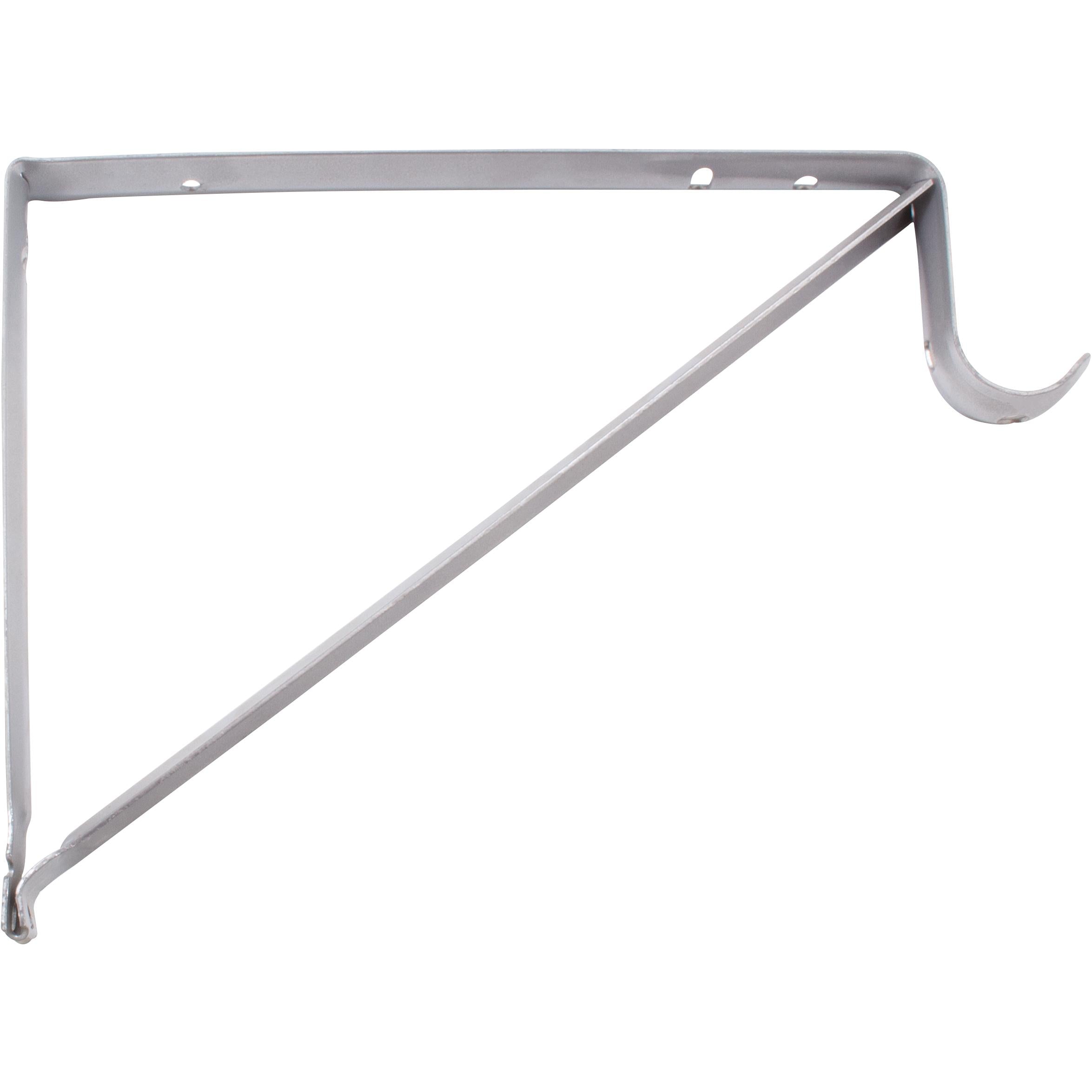 Stone Harbor Hardware Heavy-Duty Shelf and Pole Bracket, Powder Coated, 3" Drop, Platinum